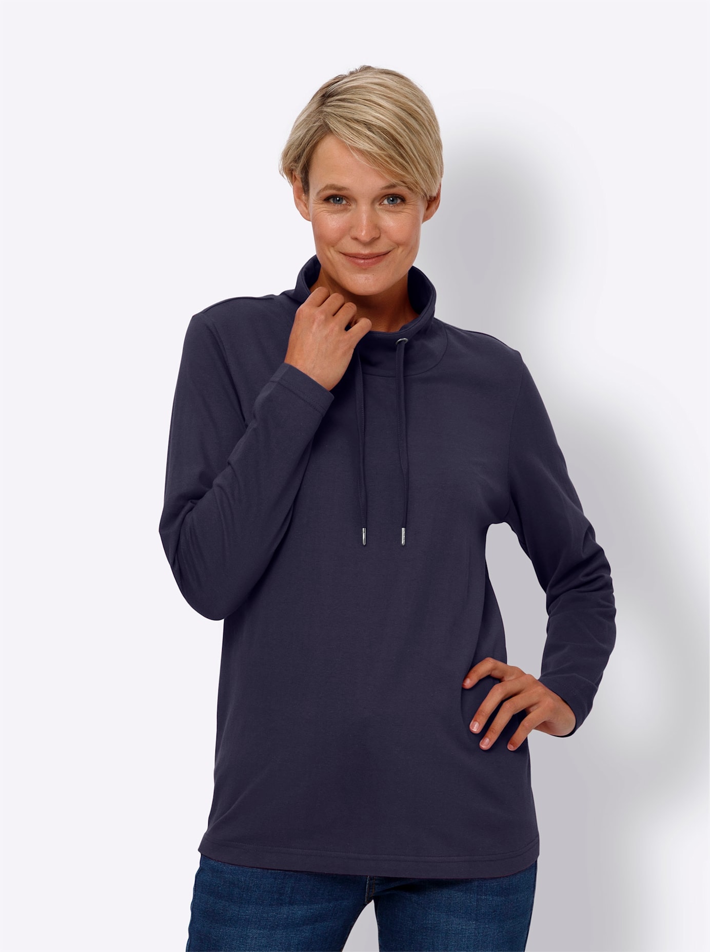 Classic Basics Stehkragenshirt »Langarm-Shirt«, (1 tlg.)