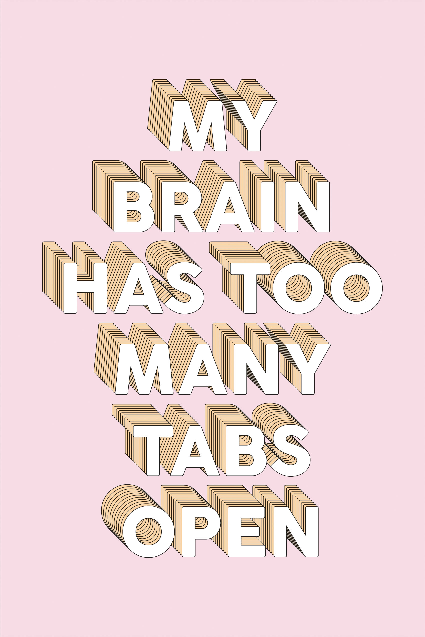 queence Leinwandbild »Spruch Brain«, Kunst-Modern-Schriftzug-Sprüche & Texte, Premium-Leinwandstoff, Handarbeit aus Deutschland