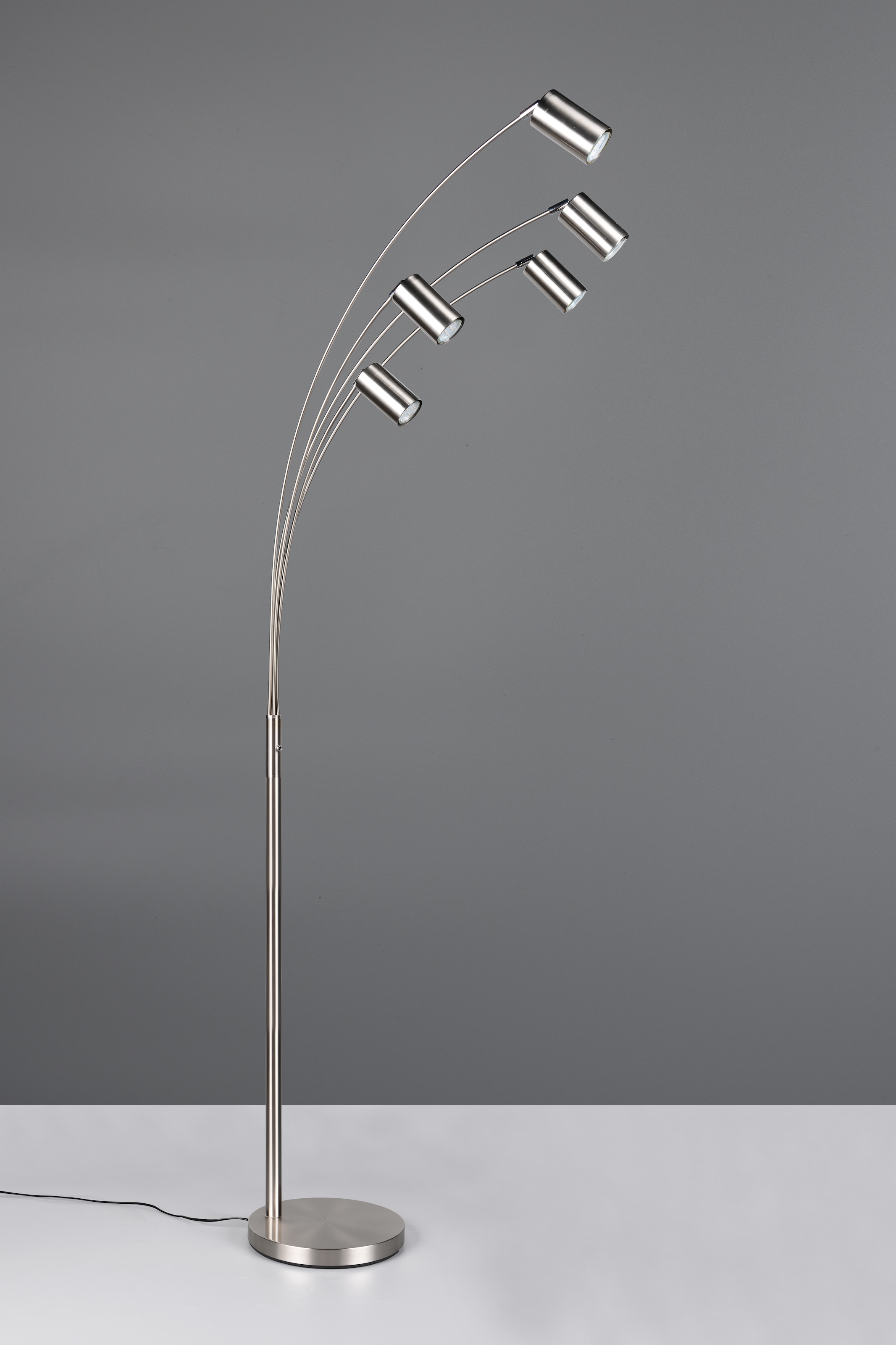 TRIO Leuchten Stehlampe »MARLEY, 5-flammige Bogenleuchte, exkl 5x GU10 max 10W, Kippschalter« GU10 1 Stk. warmweiß - kaltweiß Höhe 200 cm, Leuchtenarme flexibel verstellbar Leseleuchte Stehleuchte
