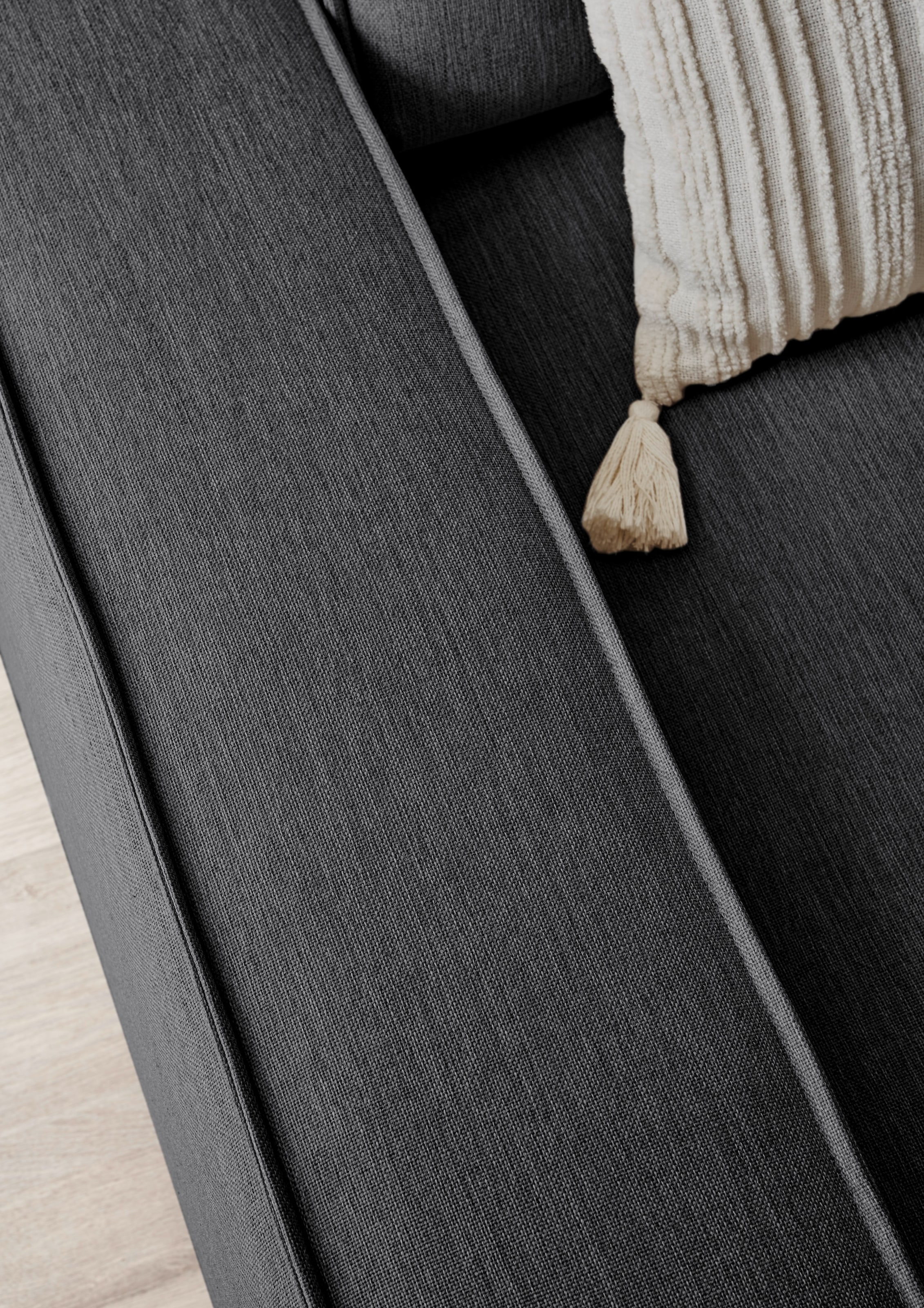 Home affaire Ecksofa »NEU: SHERWOODL XXL 284, Big-Sofa L-Form, tiefe Sitzfläche 95 cm, Cord,«, Leinenoptik, Recamiere rechts/links, auch als Schlafsofa stellbar