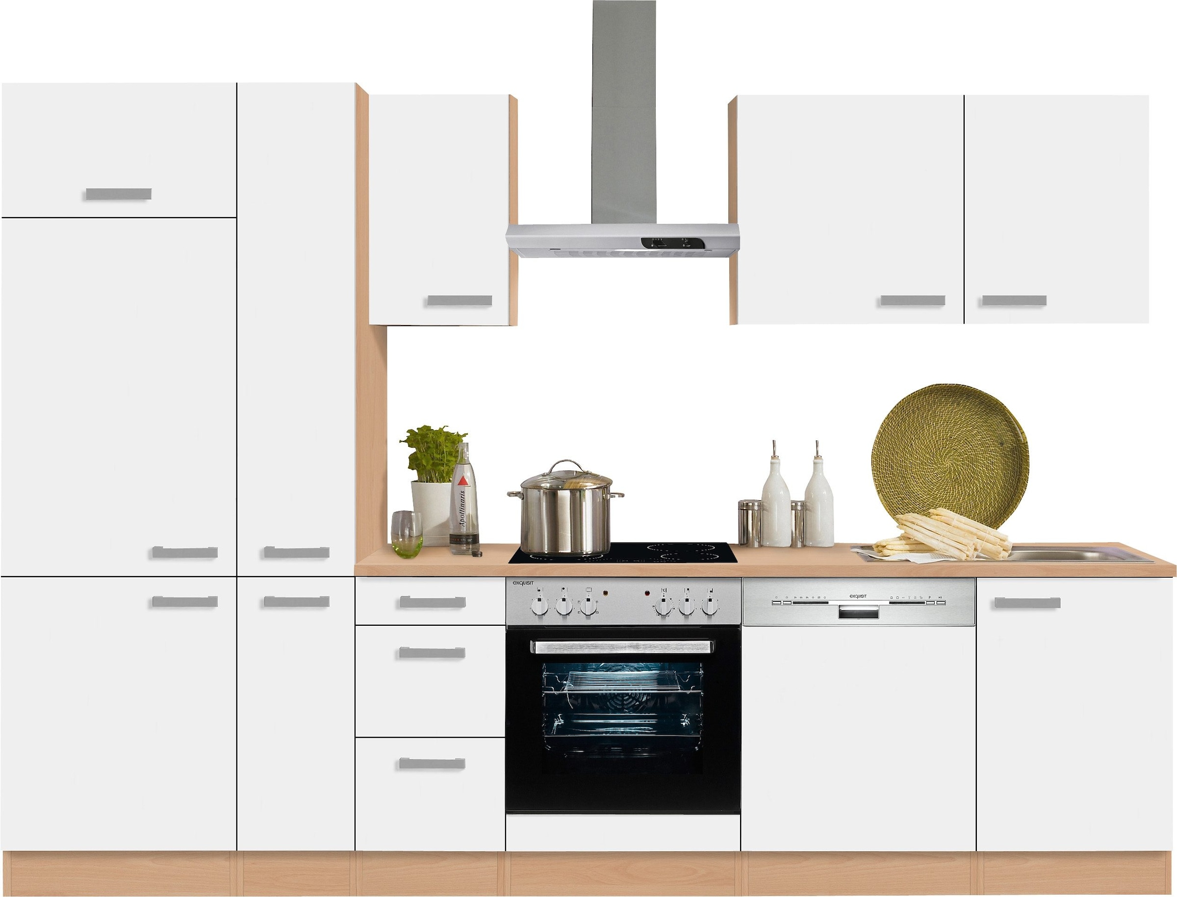 Küchenzeile »Odense«, Breite 300 cm mit 28 mm starker Arbeitsplatte, mit Besteckeinsatz
