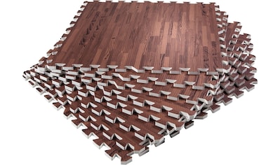 Bodenschutzmatte »Schutzmattenset mit acht Teilen Holzoptik Dunkel«, (Set, 8 St.)