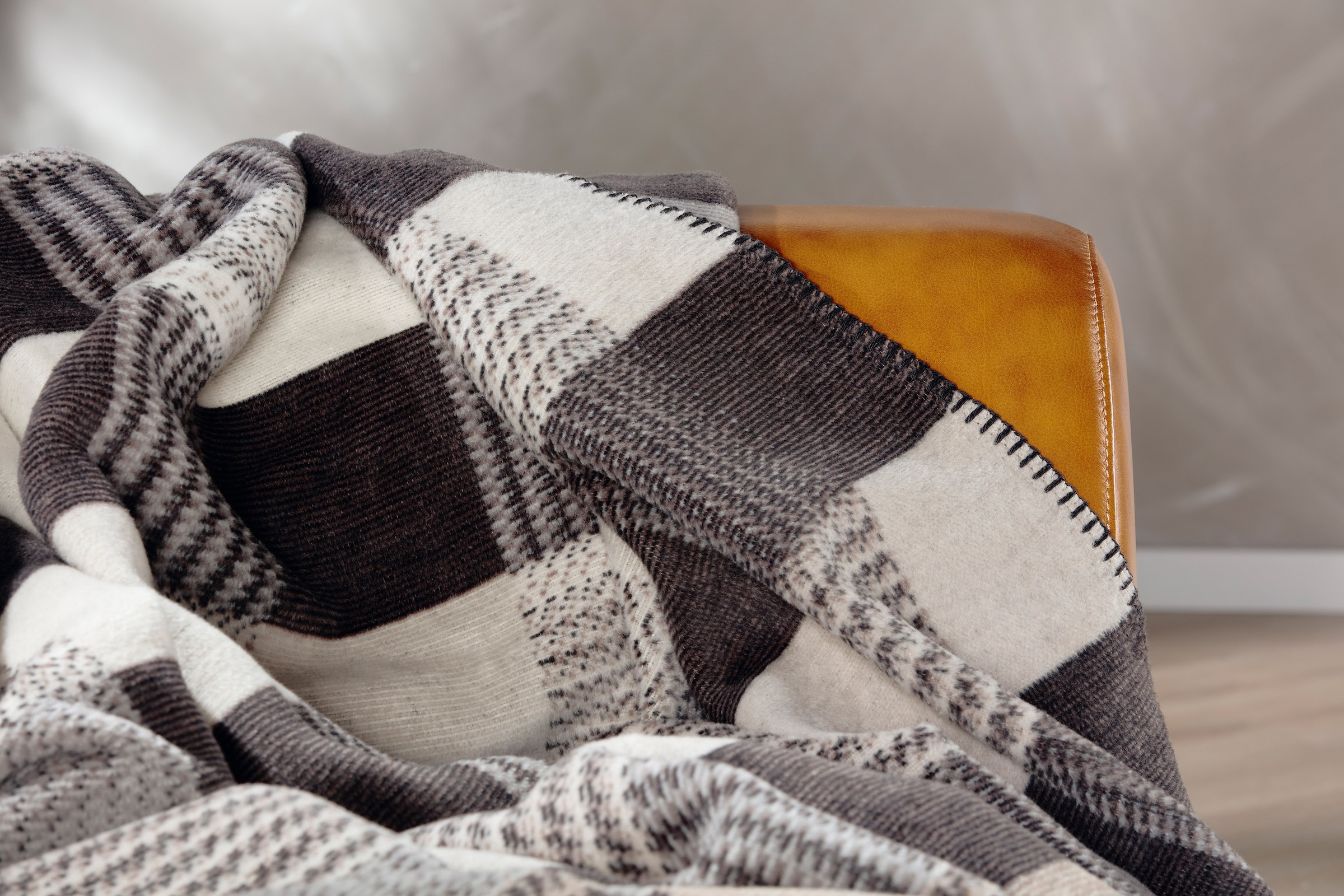 Biederlack Wohndecke »Shadow Check« Karomuster in Flechtoptik