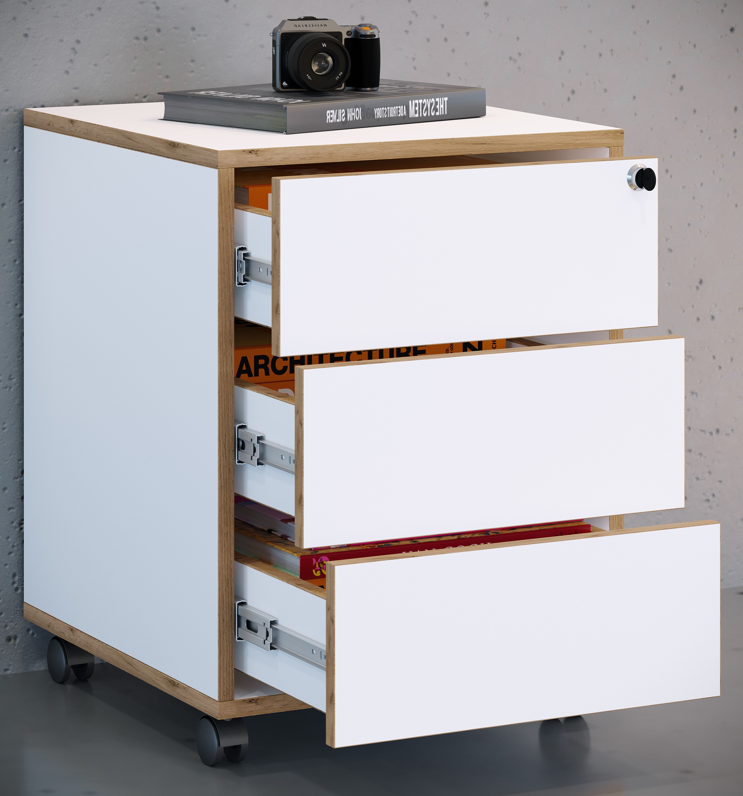 VCM Container »Holz Rollcontainer Bürocontainer Salia 3 Schublade«