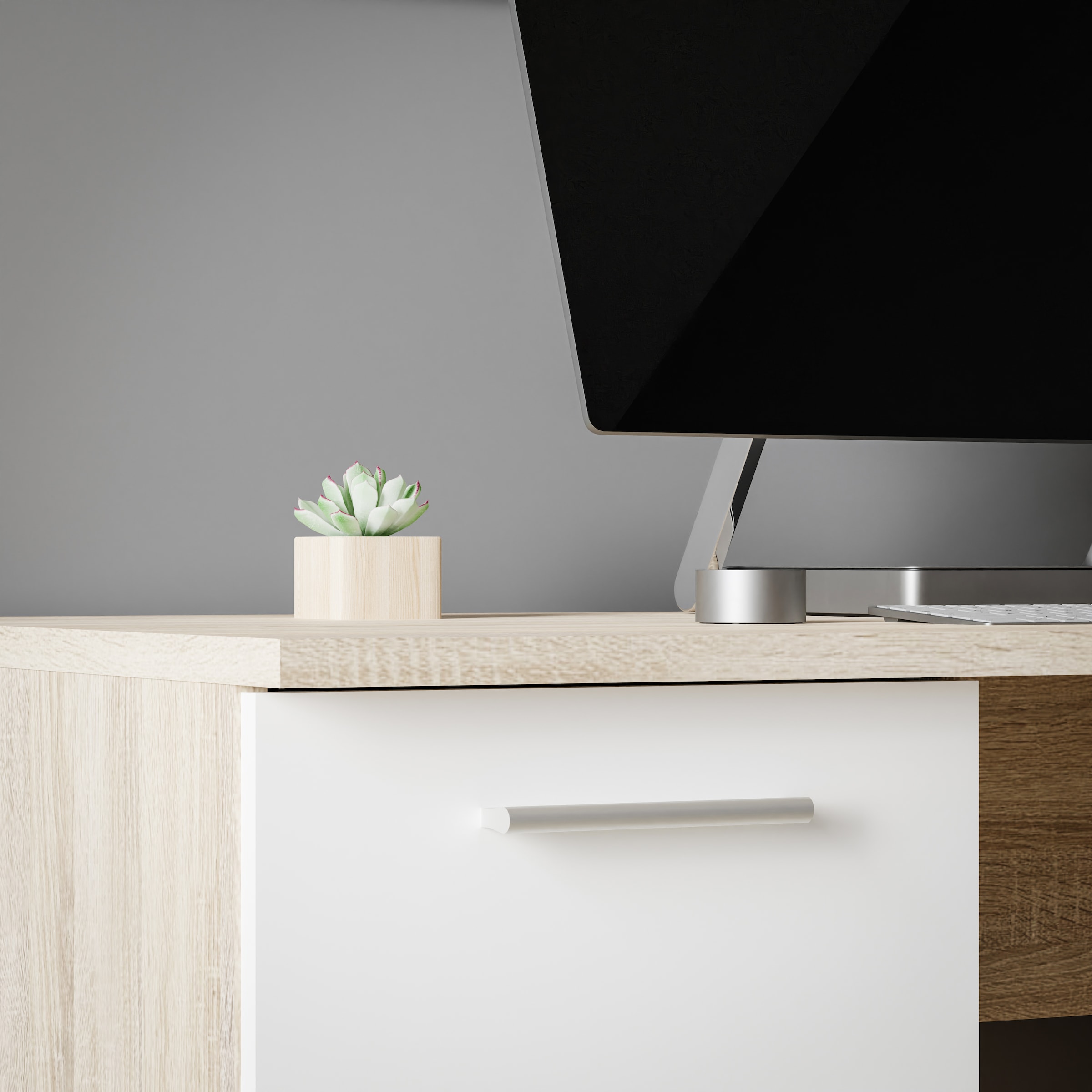 FORTE Schreibtisch »Neuss«, mit 3 Schubladen & 1 Tür, funktional, Breite 138 cm