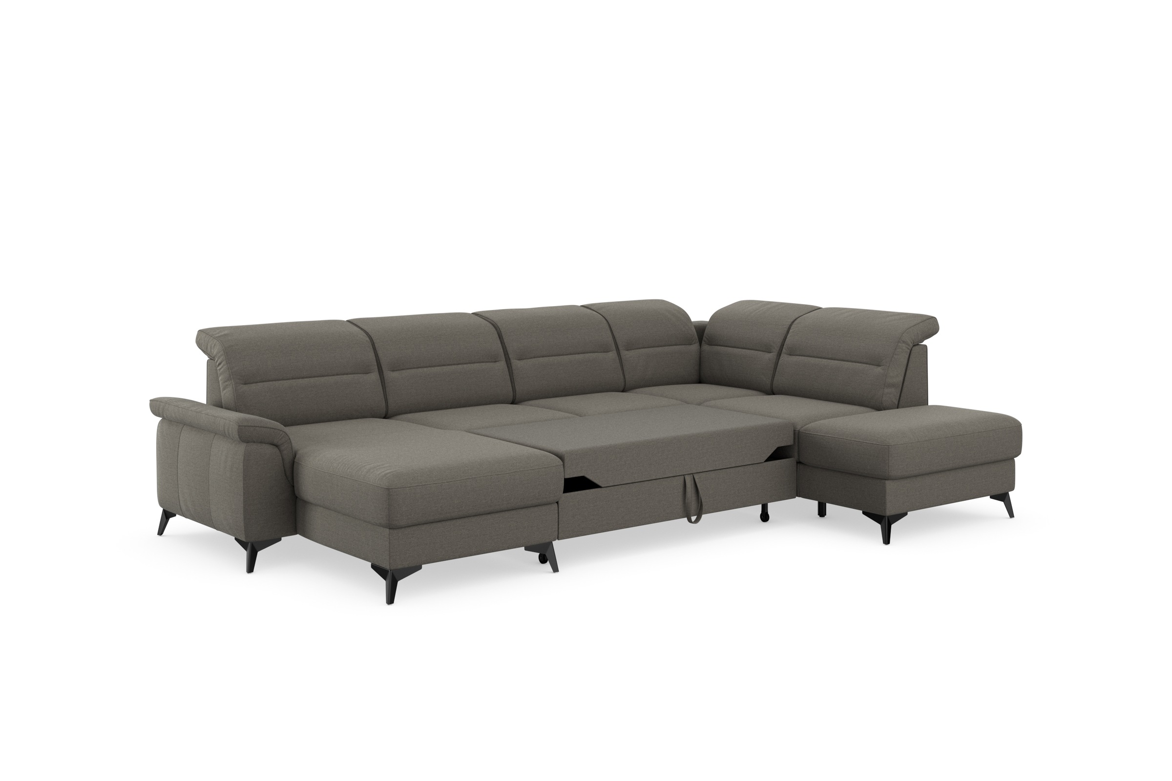 sit&more Wohnlandschaft »Sinatra U-Form«, optional mit Kopfteilverstellung und Armteilfunktion, Metallfüße