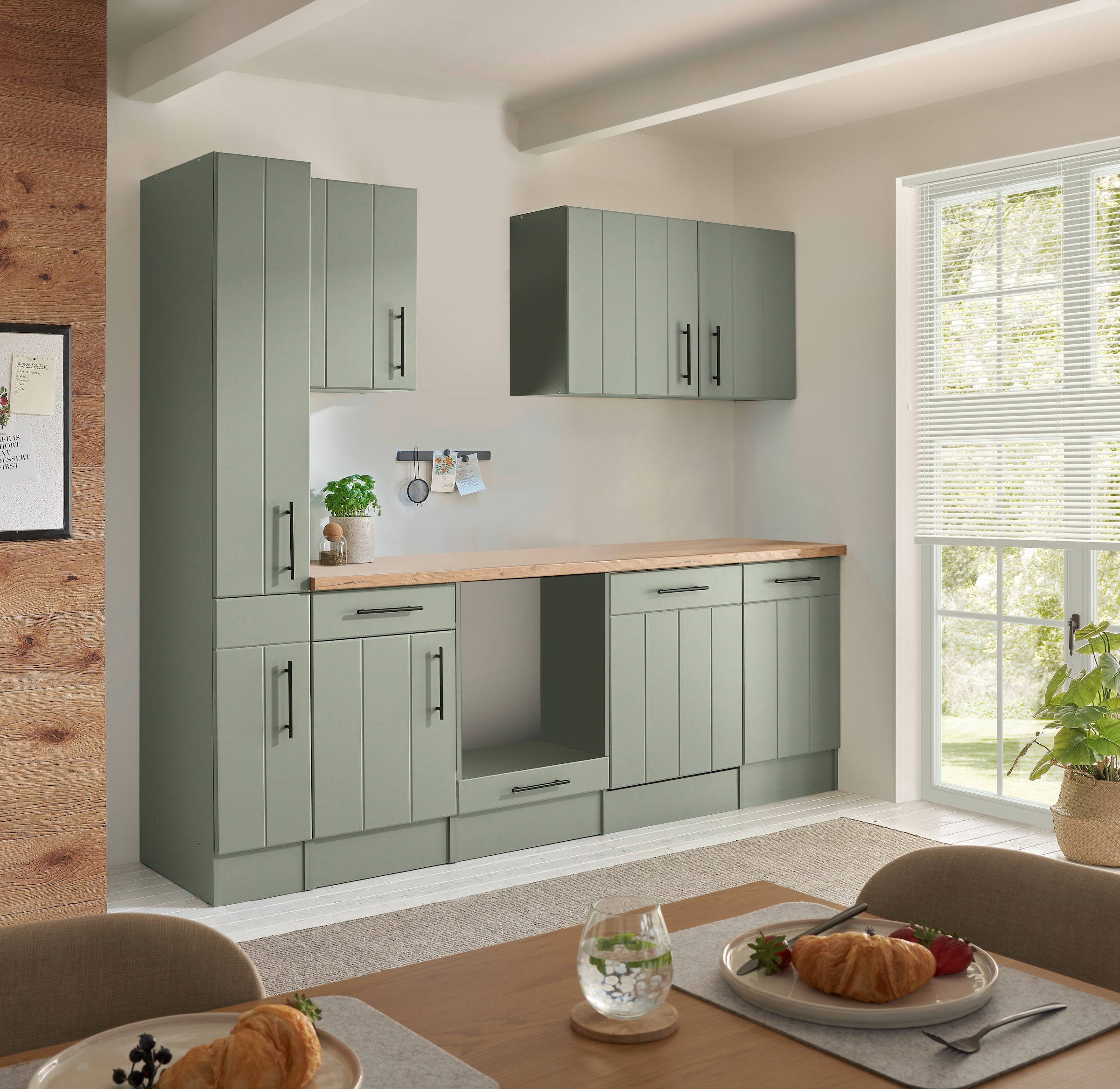 RESPEKTA Küche »Anton« Breite 250 cm, 90 cm Arbeitshöhe, wahlweise mit und ohne E-Geräte