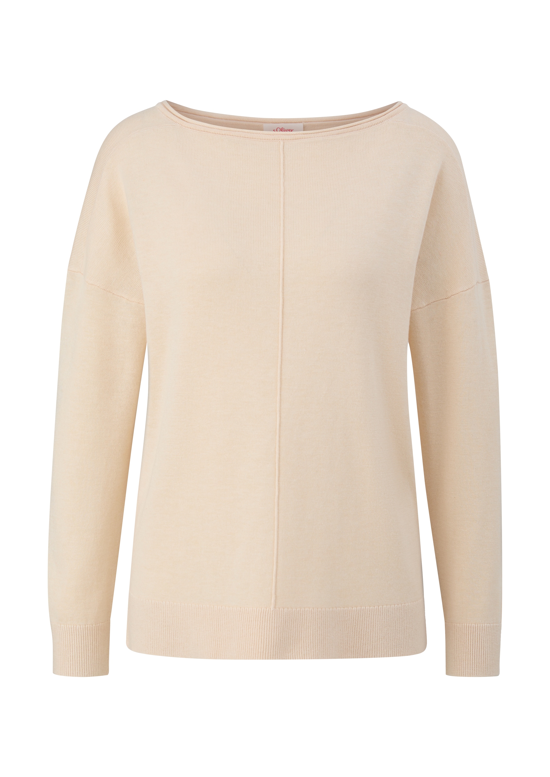 s.Oliver Rundhalspullover, mit Drop-Shoulder Naht Design