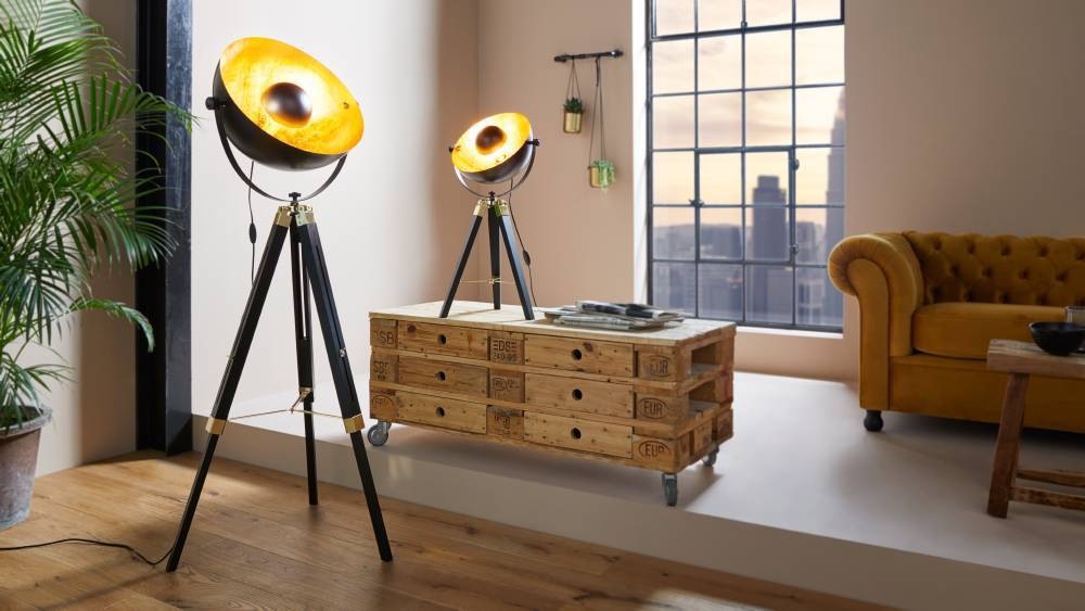 EGLO Tischleuchte »COVALEDA«, 1 flammig, Leuchtmittel E27 | ohne Leuchtmittel, Tischleuchte, in Schwarz, Gold und Messing, Lampe mit Schalter, E27