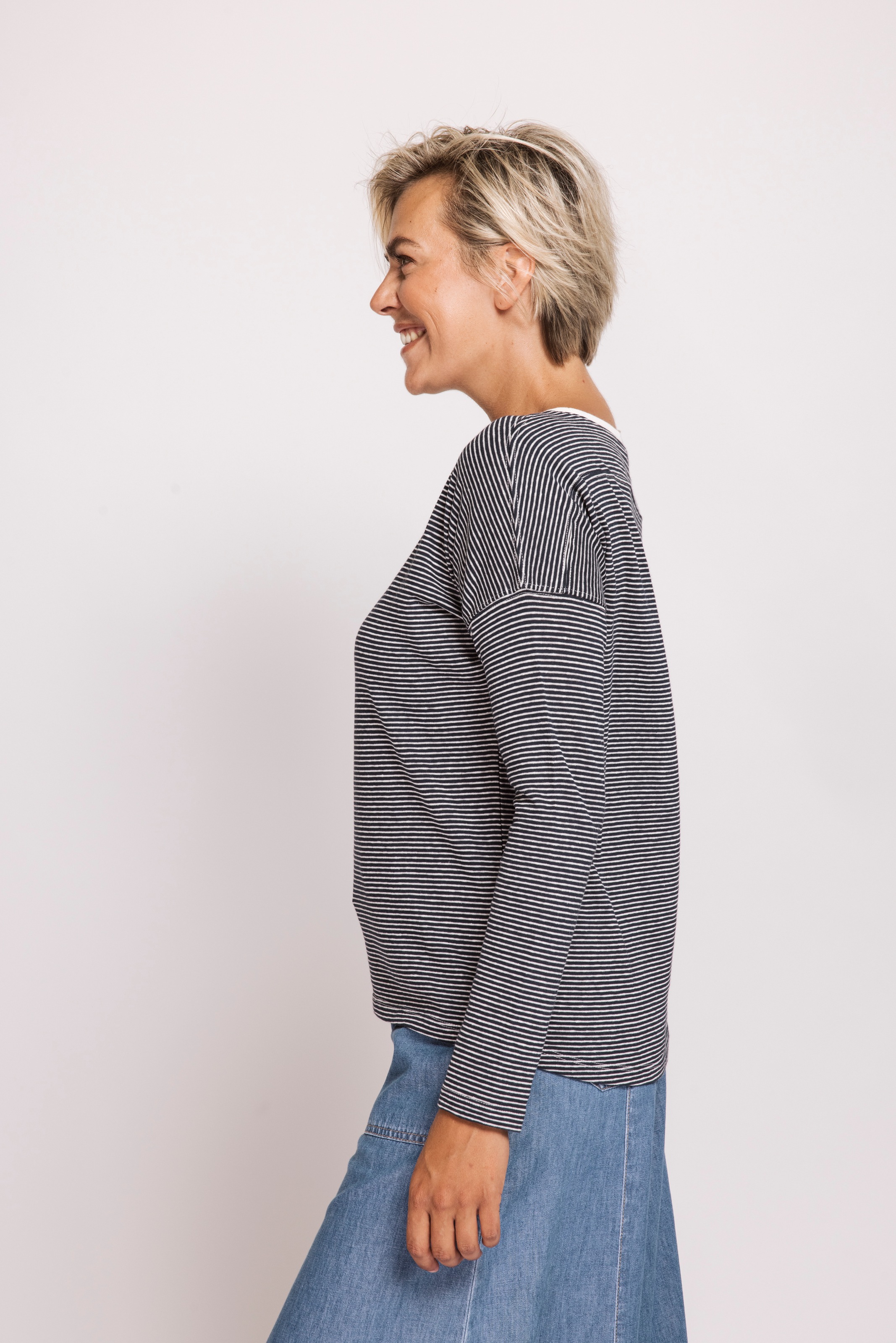 Zhrill Langarmshirt »ZHRAHEL LS« aus Leinen und in Ringel-Optik