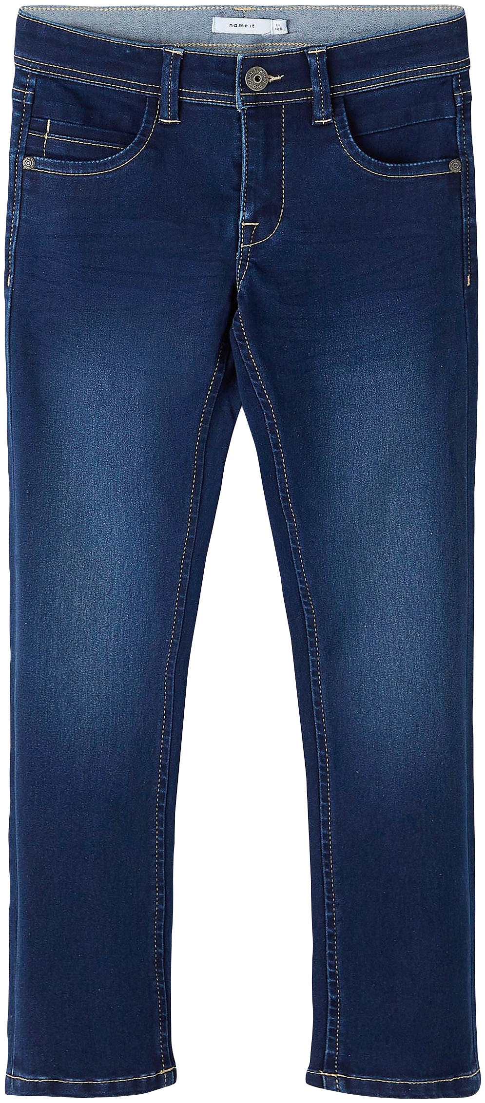 Name It Slim-fit-Jeans »NKMSILAS XSLIM JEANS 2002-TX NOOS« slim fit, Denim, Abriebeffekte, angesetztes Bündchen