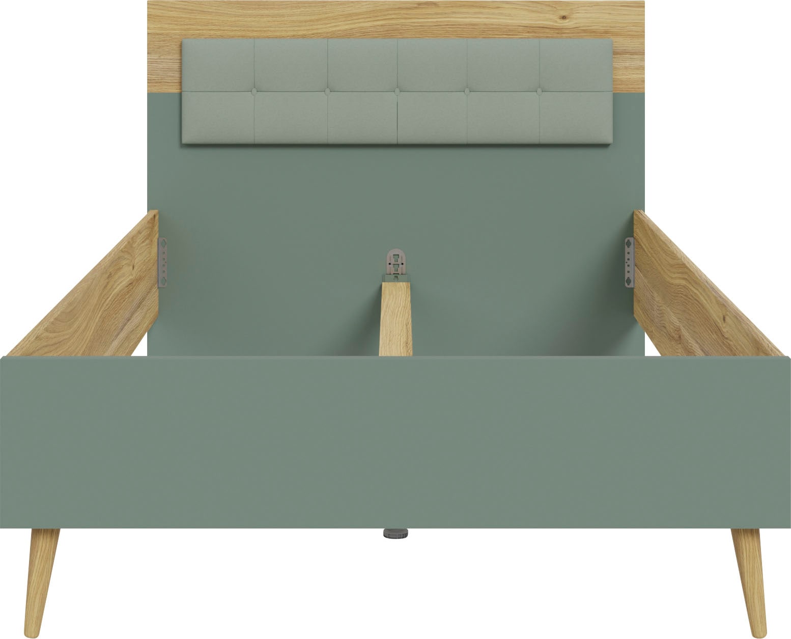 FORTE Jugendbett »Kinderbett, Belastbar bis 250KG,«, (Liegeflächen 140x200cm oder 120x200cm), mit gepolstertem Kopfteil