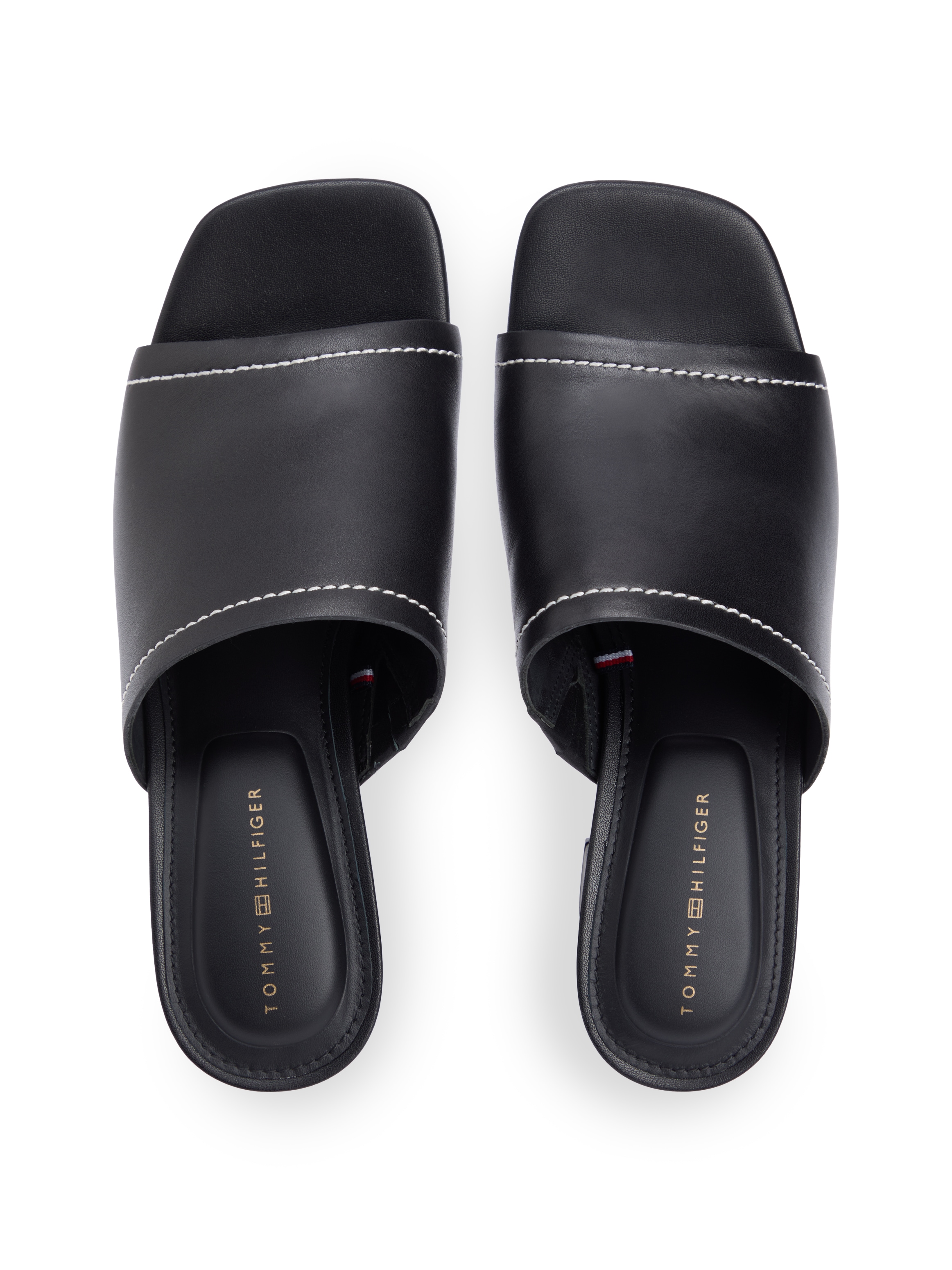 Tommy Hilfiger Pantolette »TH BLOCK HEEL MULE LTH«  Sommerschuh, Businessschuh mit weicher Bandage