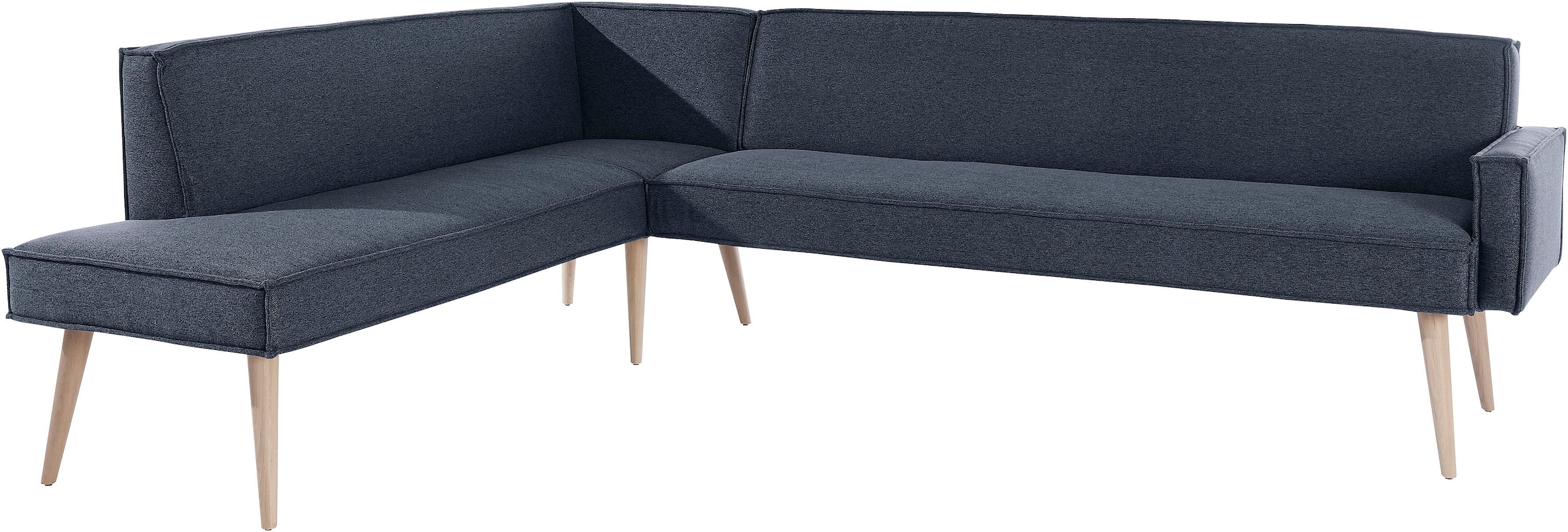 exxpo - sofa fashion Eckbank »Lungo, moderne Kedernaht, bequem und elegant, hoher Holzfuß« hochwertige Detailverarbeitung, frei im Raum stellbar