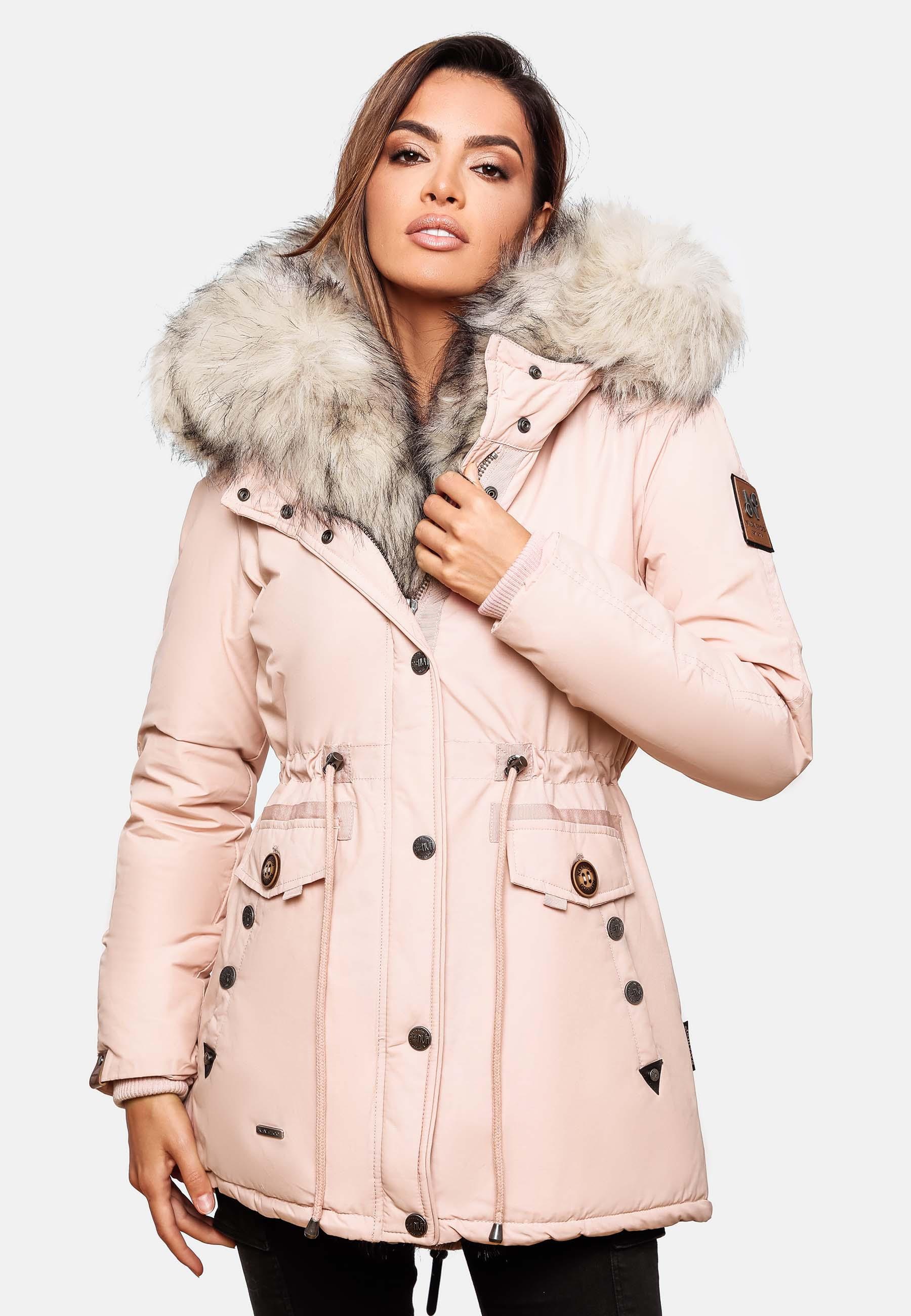 Navahoo Wintermantel »Wintermantel Sweety«, Winterparka mit 2 Kunstpelz-Kapuzen