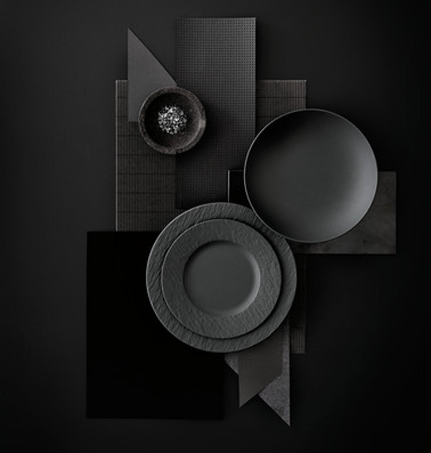 Villeroy & Boch Geschirr-Set »Starter-Set Manufacture Rock schwarz«