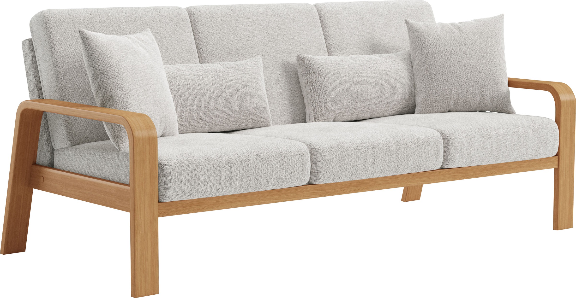 sit&more 3-Sitzer »Kolding«, Armlehnen aus eichefarbigem Buchenholz, verschiedene Bezüge und Farben
