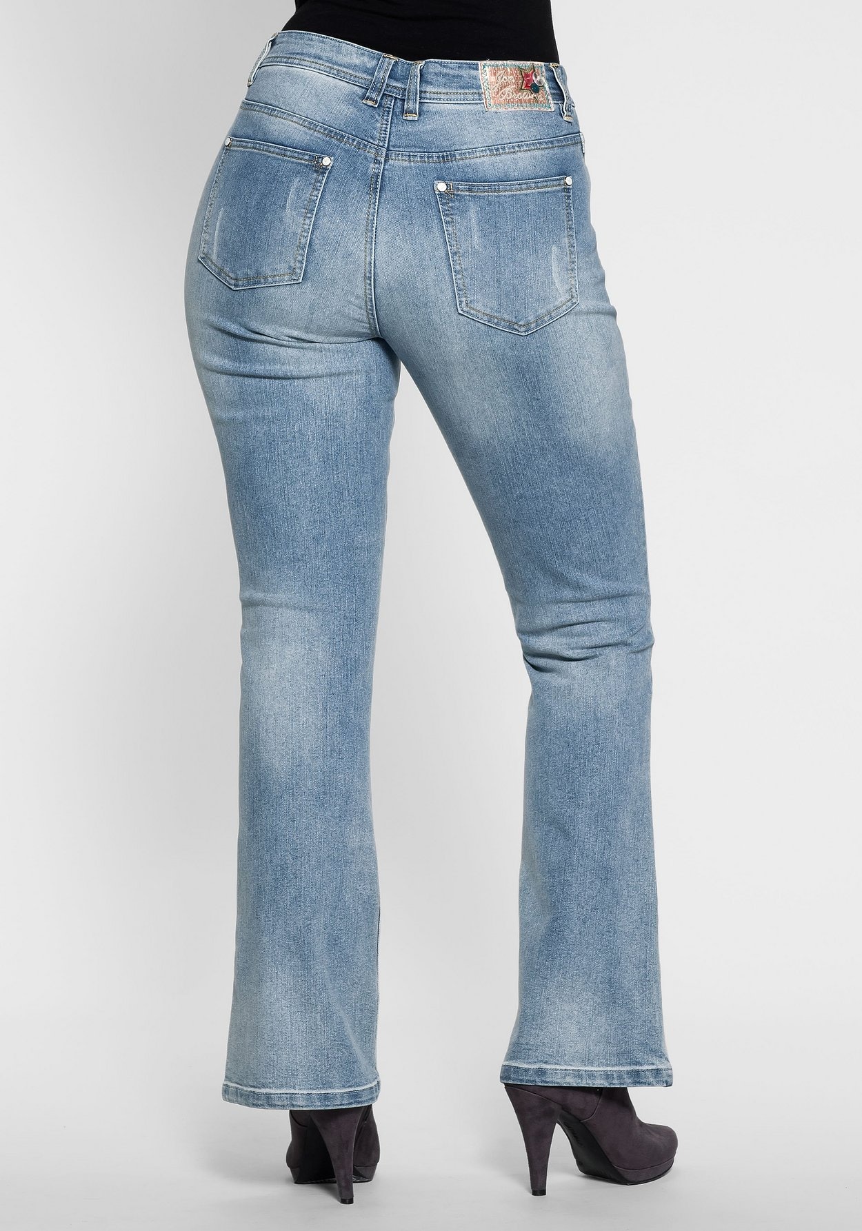 Sheego Bootcut-Jeans »Jeans mit Pailletten am Bund«