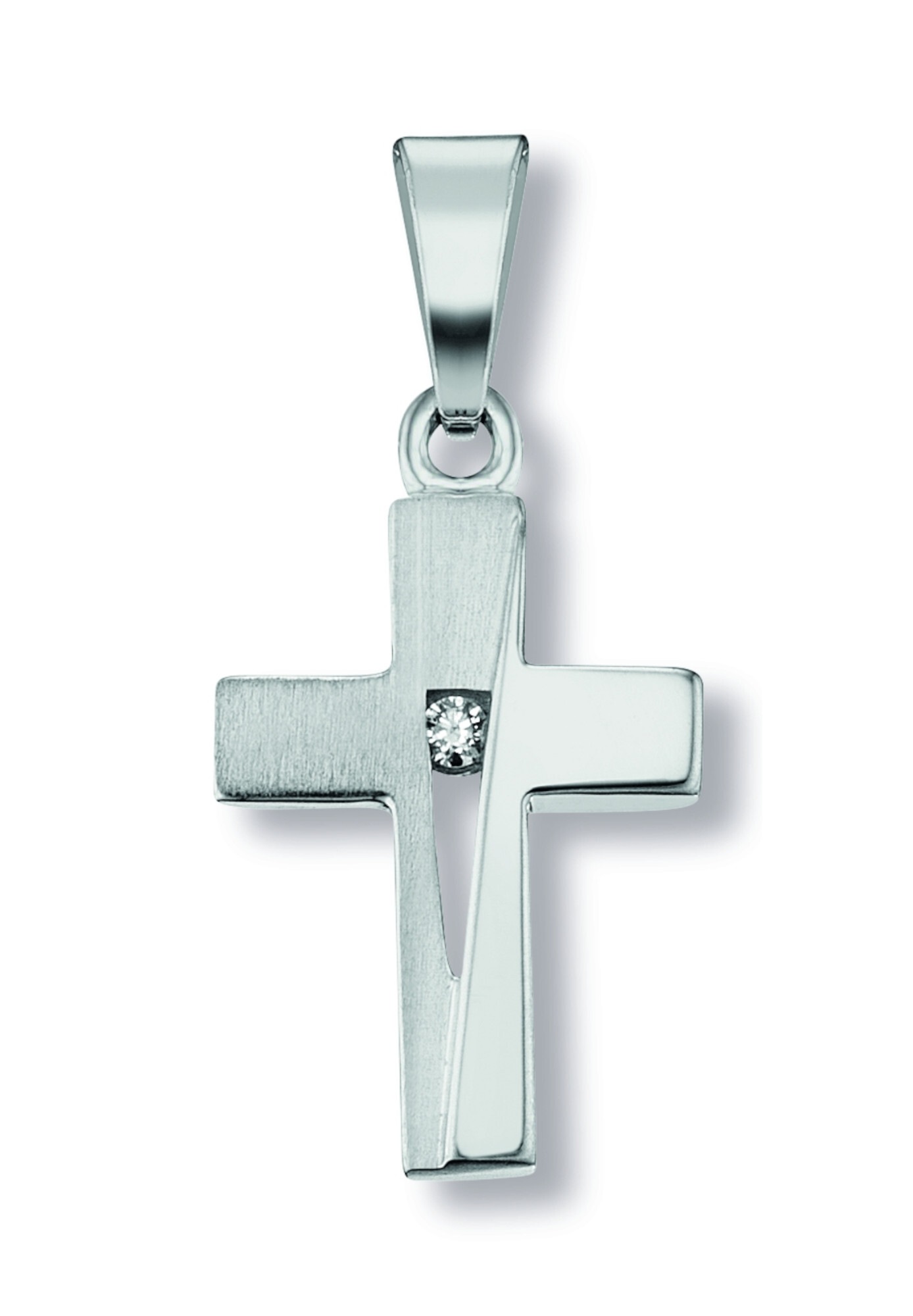 ONE ELEMENT Kettenanhänger »Zirkonia Kreuz Anhänger aus 925 Silber«