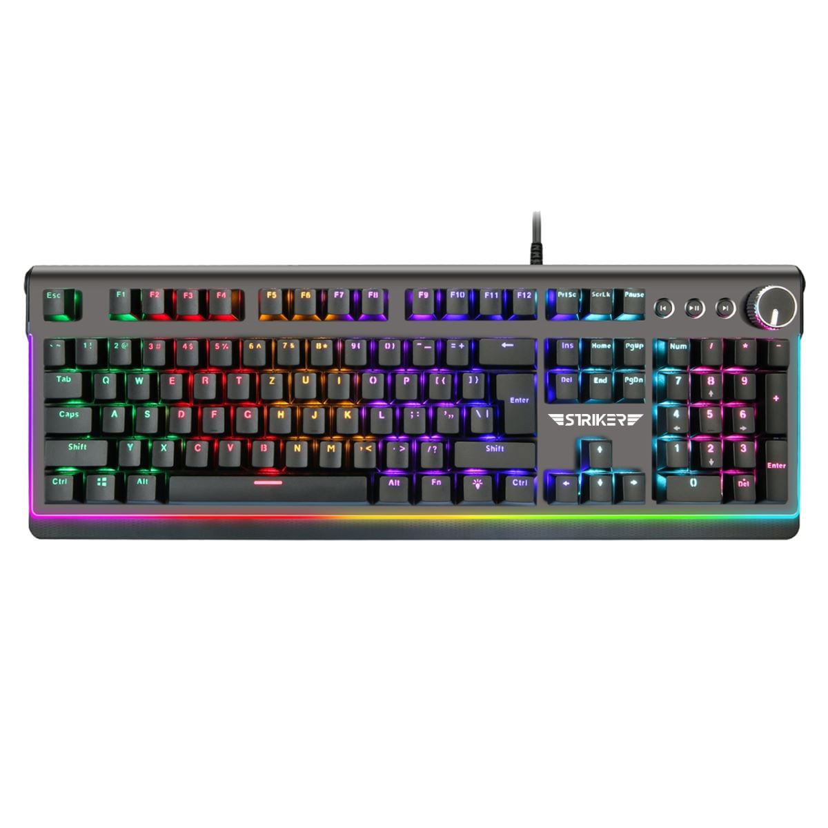 Hyrican Tastatur- und Headset-Set »Striker XXL-Mauspad mit Qi-Ladefunktion, Gaming-Maus,« mit RGB-Beleuchtung, kabelgebunden