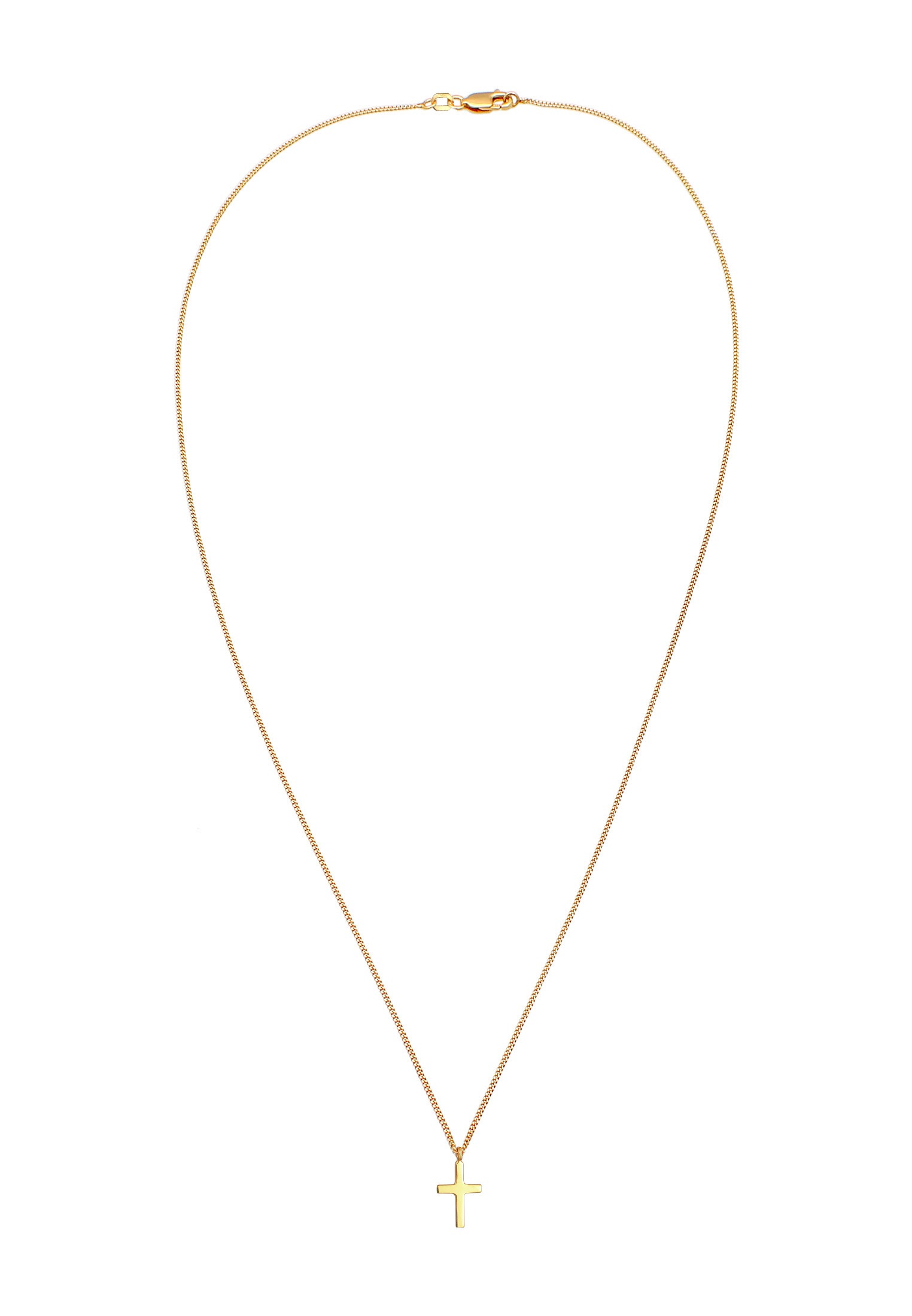 Elli Premium Kette mit Anhänger »Halskette Kreuz Klassisch Glaube Kommunion 375 Gelbgold«
