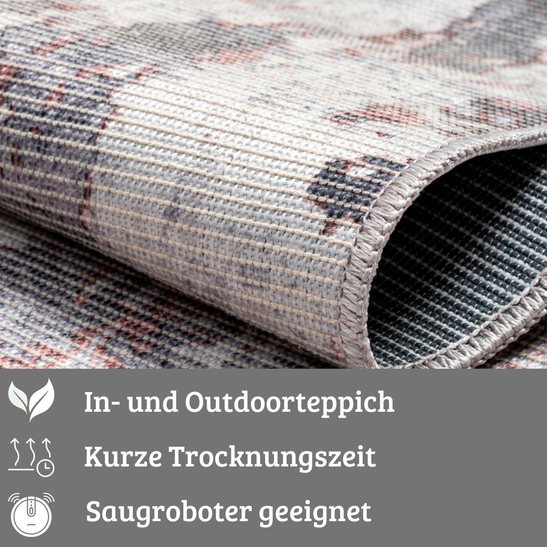 my home Teppich »Mülenen«, rechteckig, 10 mm Höhe, Kurzflor, modernes Design, waschbar, In- und Outdoor geeignet