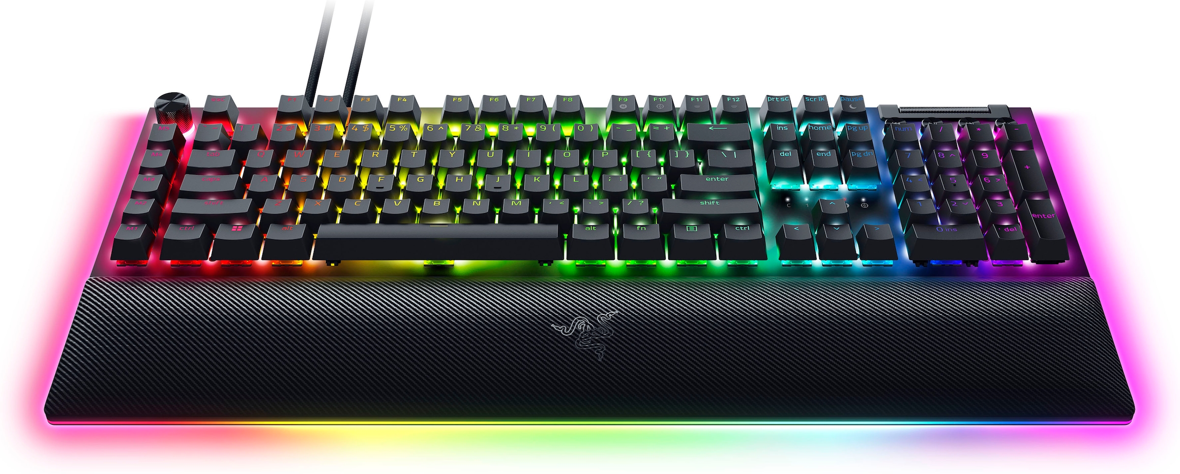 RAZER Gaming-Tastatur »BlackWidow V4 Pro Green Switch«, (Fn-Tasten-Gaming-Modus-Ziffernblock-Makrotasten-Multimedia-Tasten-Handgelenkauflage)