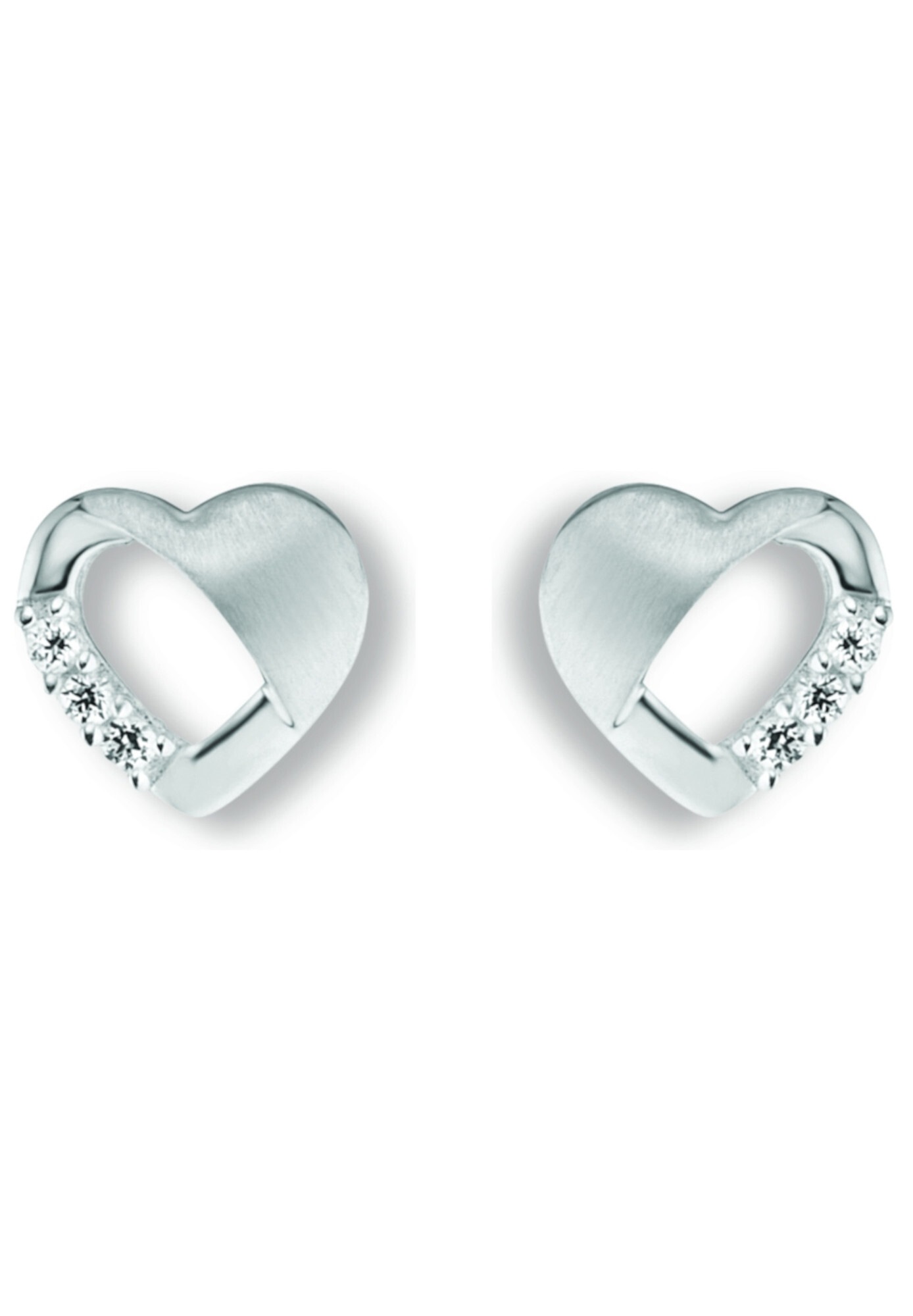 ONE ELEMENT Paar Ohrstecker »Zirkonia Herz Ohrringe   Ohrstecker aus 925 Silber«