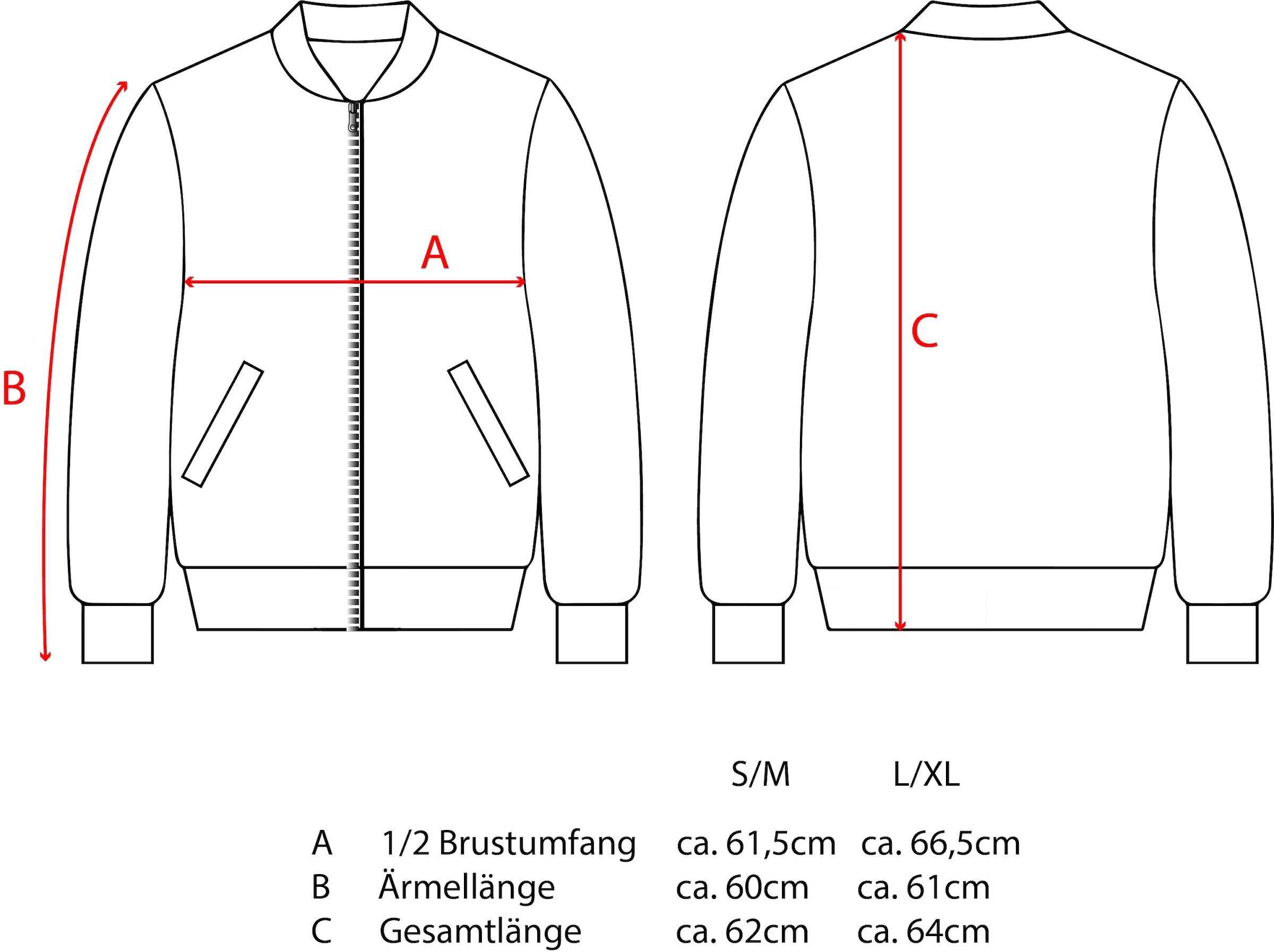 Zwillingsherz Sweatjacke »"College"« Reißverschluss, gestreiften Rippbündchen, Eingriffstaschen, Stickerei