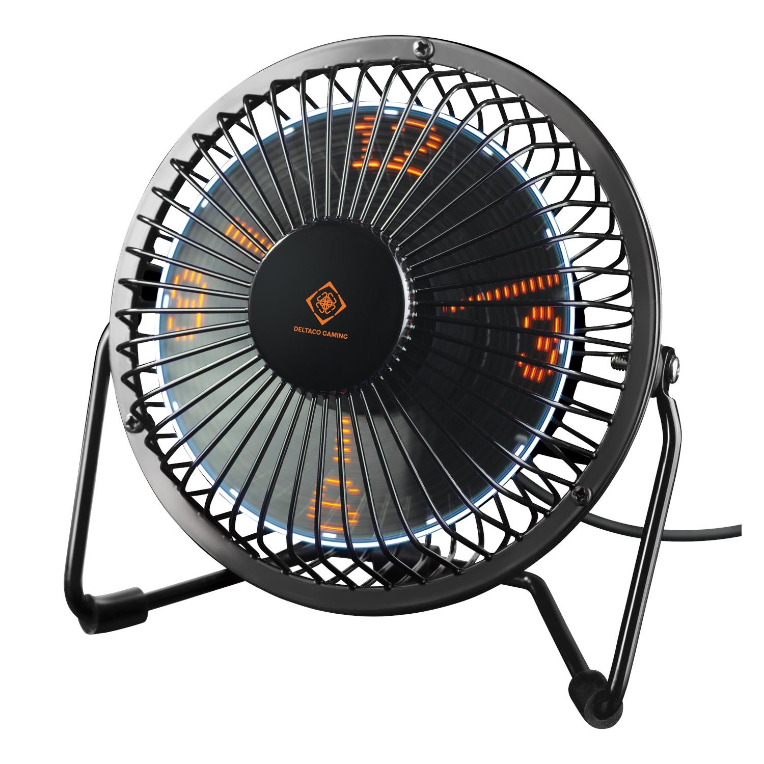 LED Std. Min. Sek. Anzeige »USB Tischventilator mit Uhr«