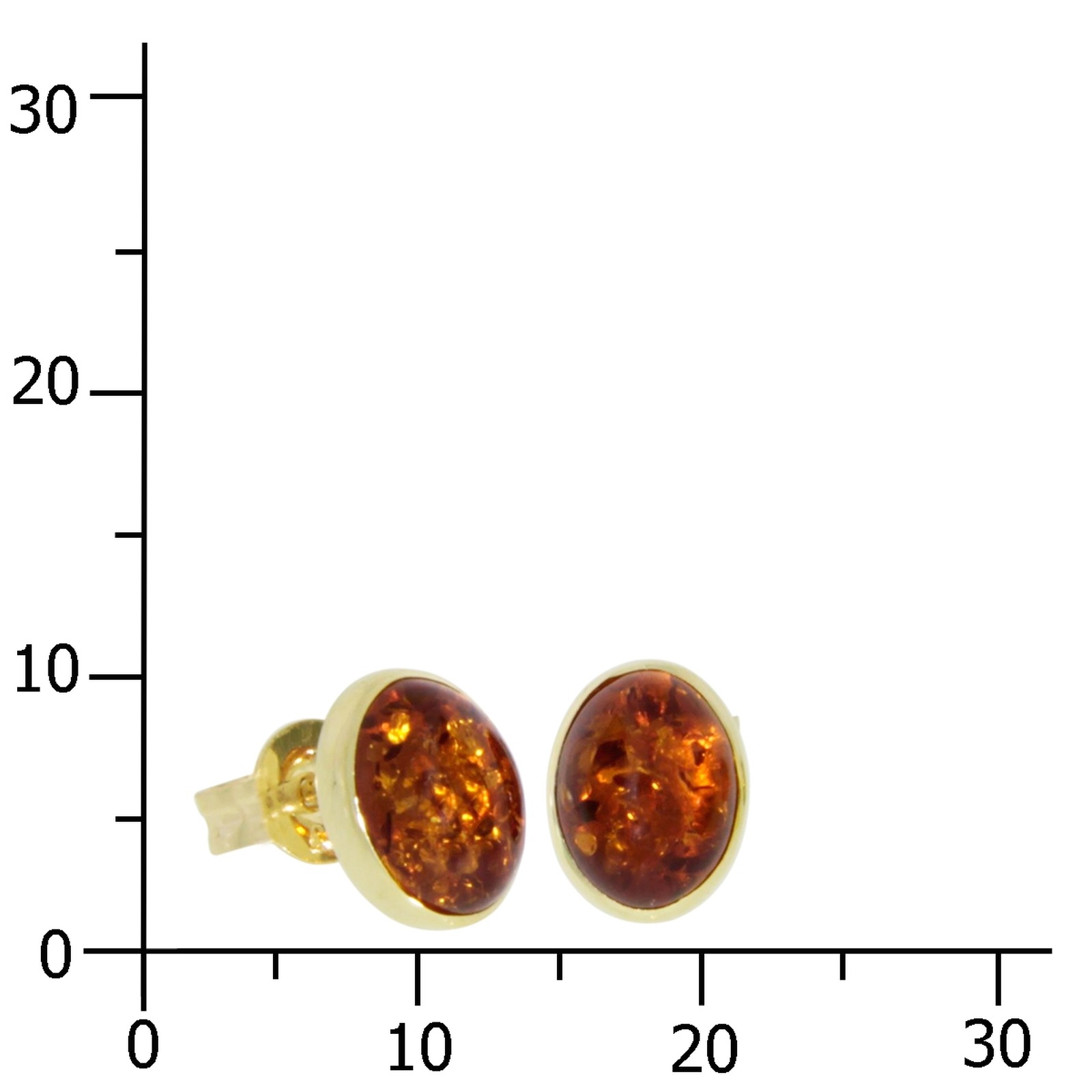 OSTSEE-SCHMUCK Paar Ohrstecker »- Classic 8 x 6 mm - Gold 333/000 - Bernstein«