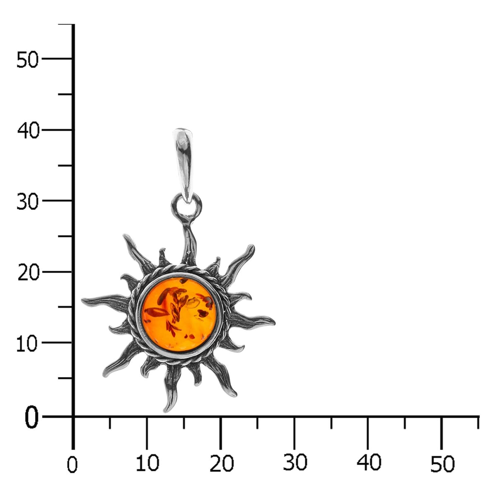 OSTSEE-SCHMUCK Kettenanhänger »- Sonne 26 mm - Silber 925/000 - Bernstein«