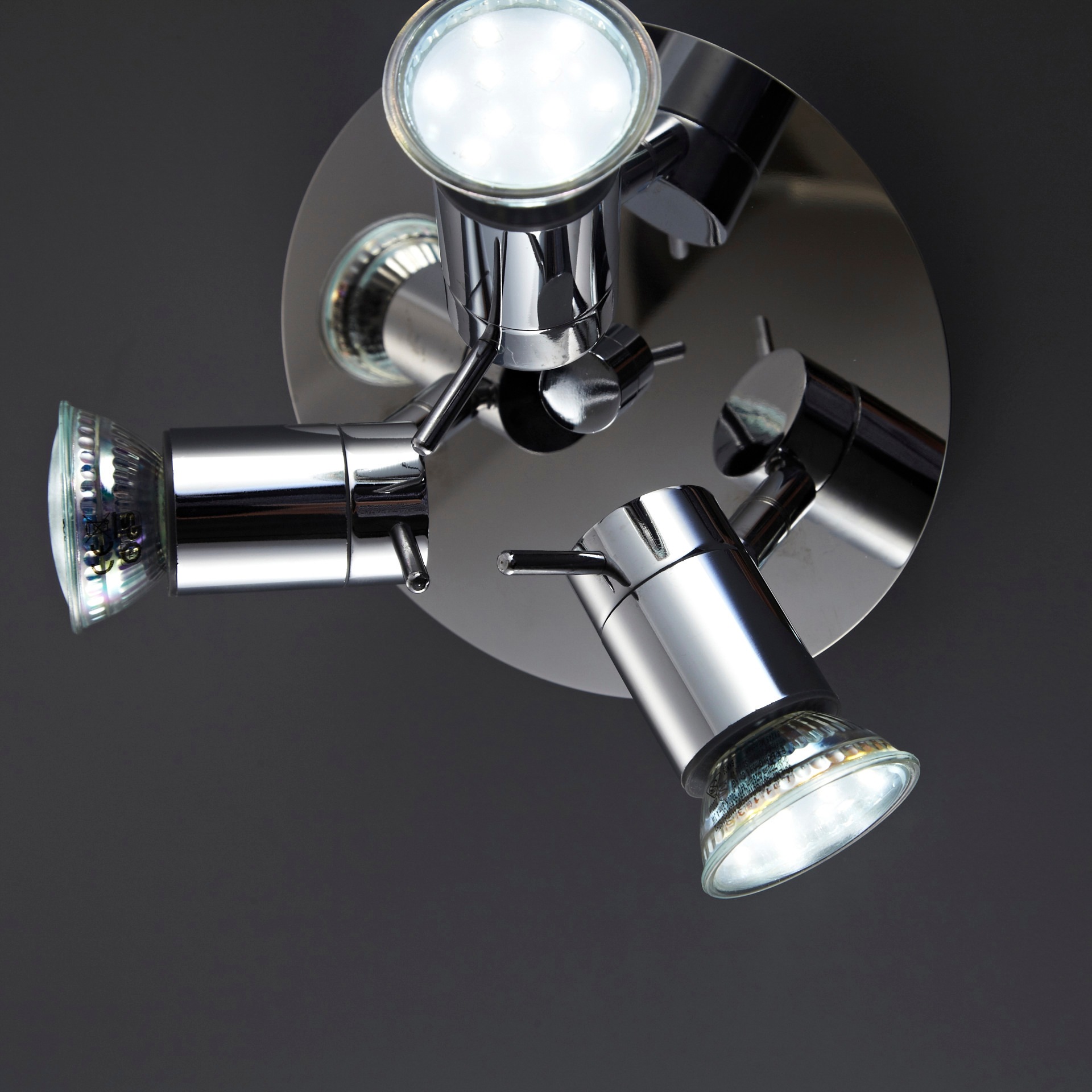 B.K.Licht LED Bad-Deckenspot, inkl. LED Leuchtmittel 3 x GU10, 3 Watt, 250lm, 3.000K, nicht dimmbar, Strahler dreh- und schwenkbar, Schutzart IP44