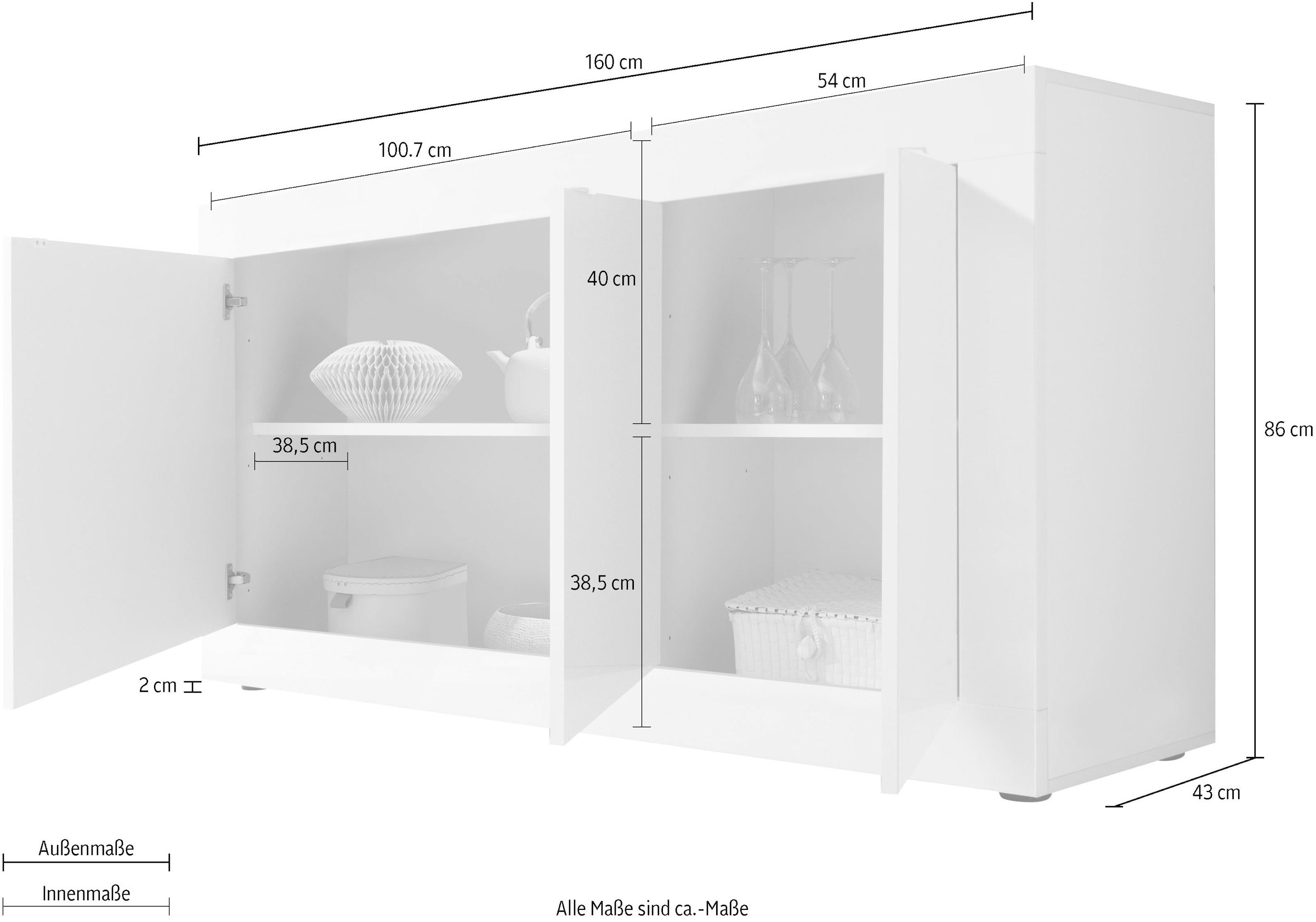 LC Sideboard »Basic«, Breite 160 cm