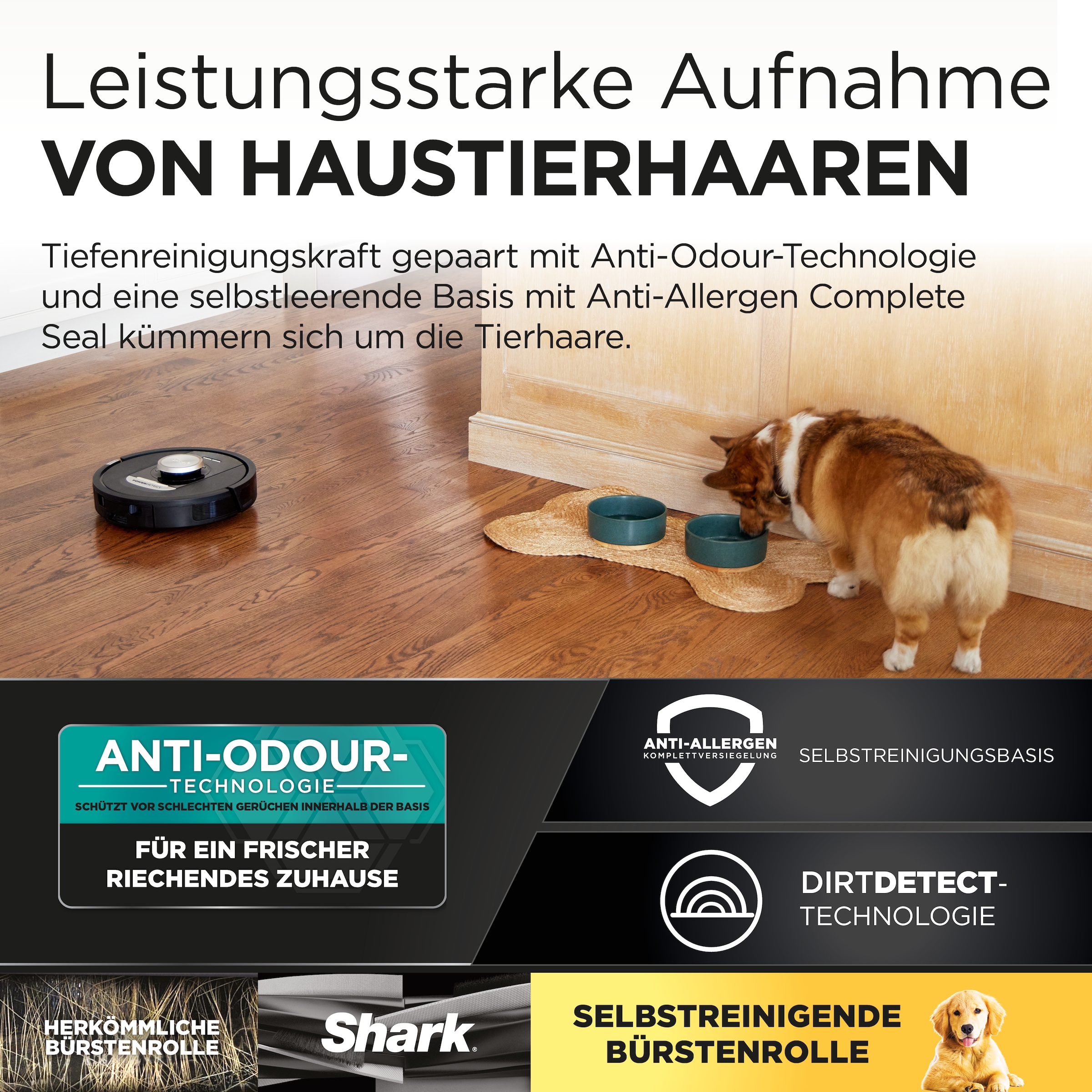 Shark Nass-Trocken-Saugroboter »RV2620WAEU«, PowerDetect selbstentleerender Saugroboter