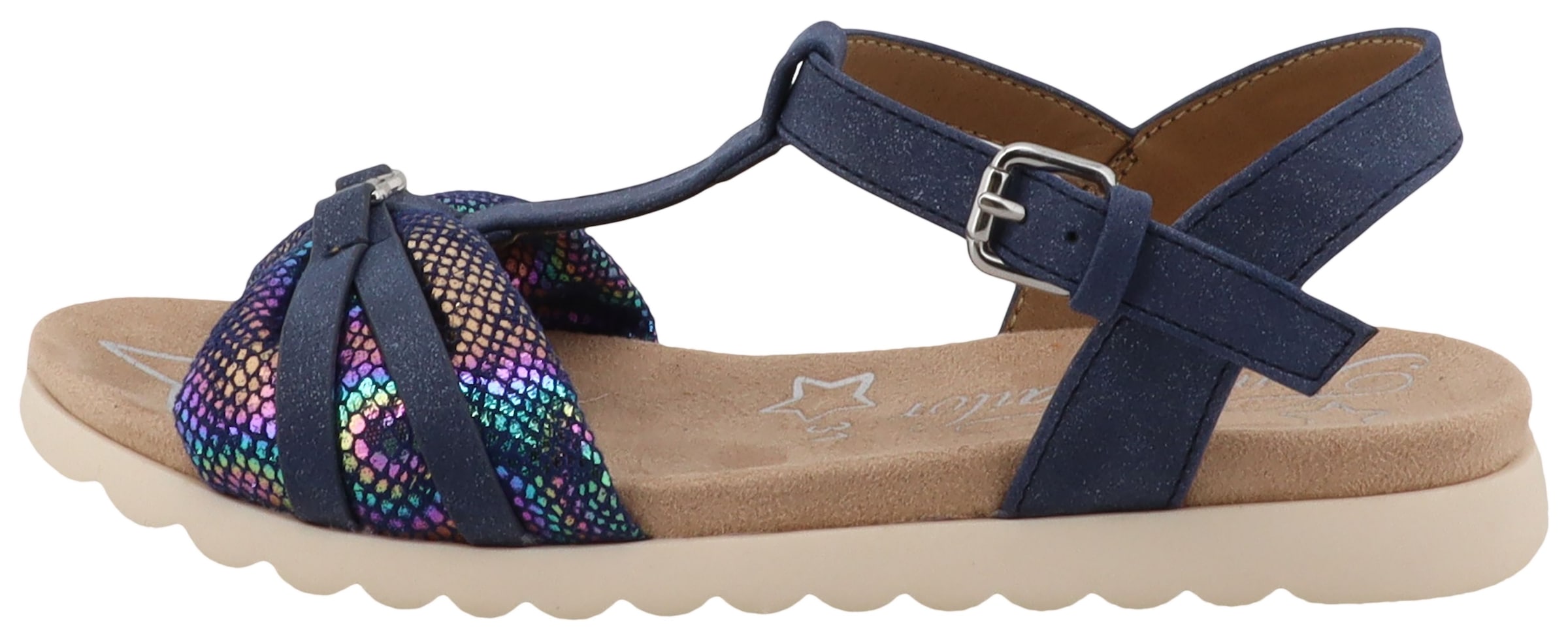 TOM TAILOR Riemchensandale »Nani«  , Plateau, Sandalette mit Raffungen und Kontrastbesatz