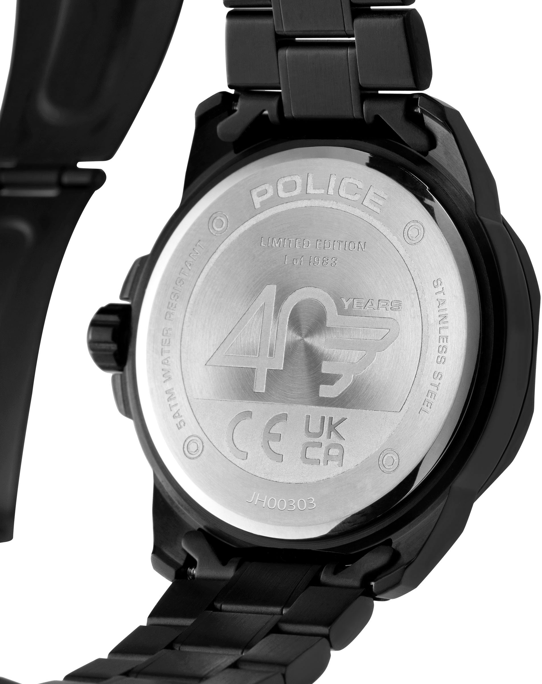 Police Quarzuhr »40TH ANNIVERSARY, PEWJH0030301 - SET A«, (Set, 2 tlg., mit Geldbeutel), Armbanduhr, Herrenuhr, Datum