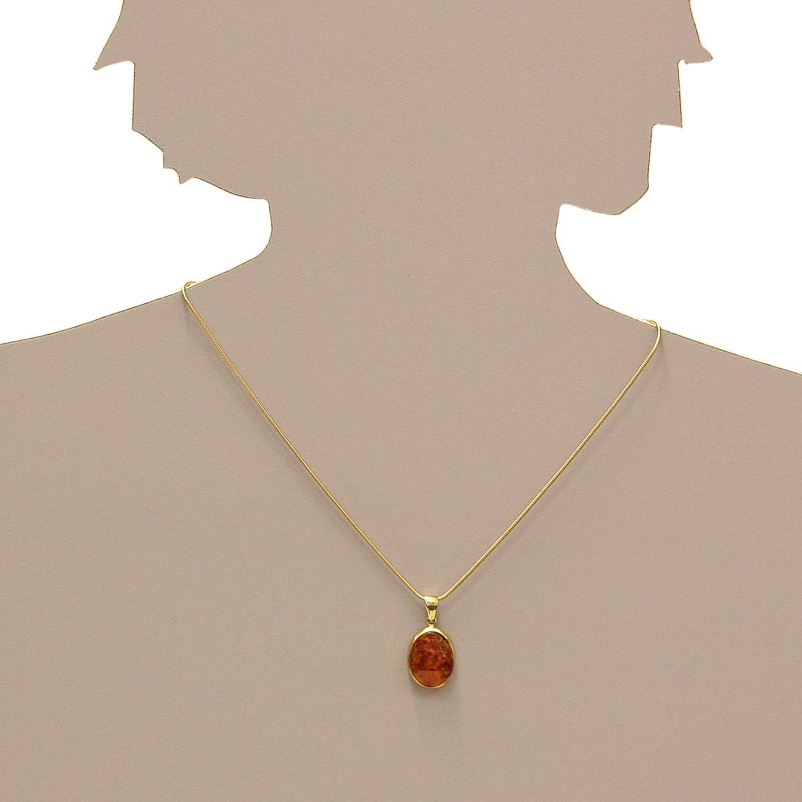 OSTSEE-SCHMUCK Kettenanhänger »- Classic 18x13 mm - Gold 333/000 - Bernstein«