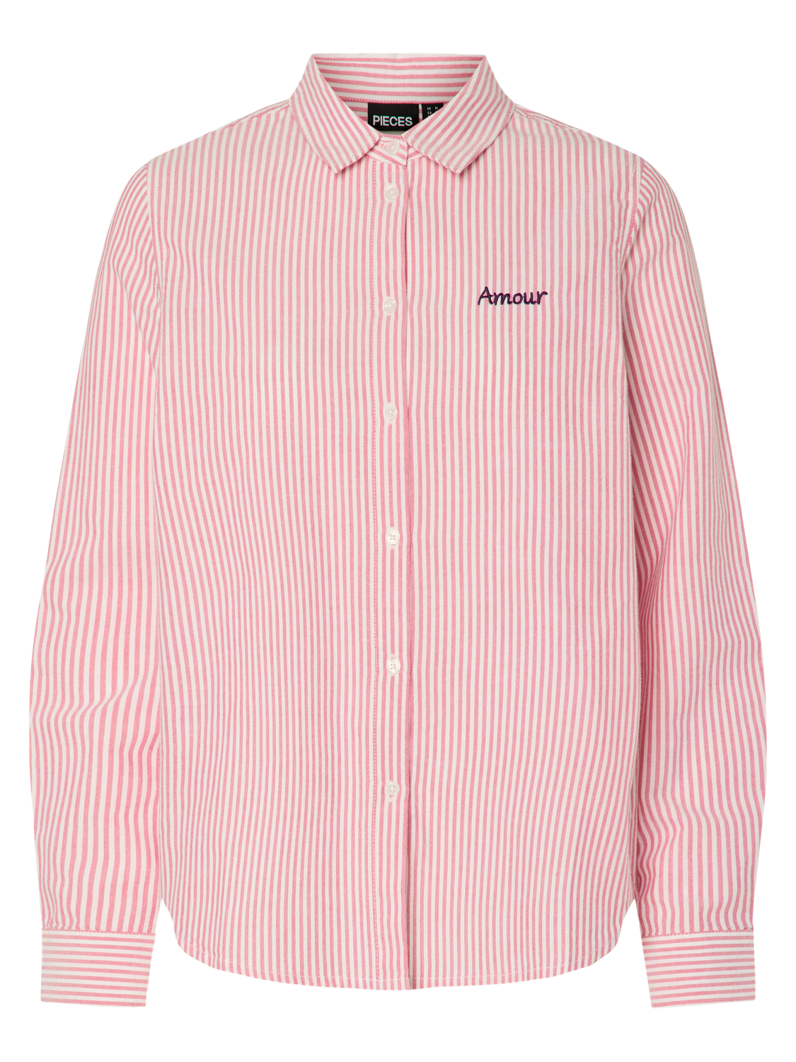 pieces Langarmbluse »PCIRENE LS SHIRT WVN NOOS« Baumwolle, regular fit