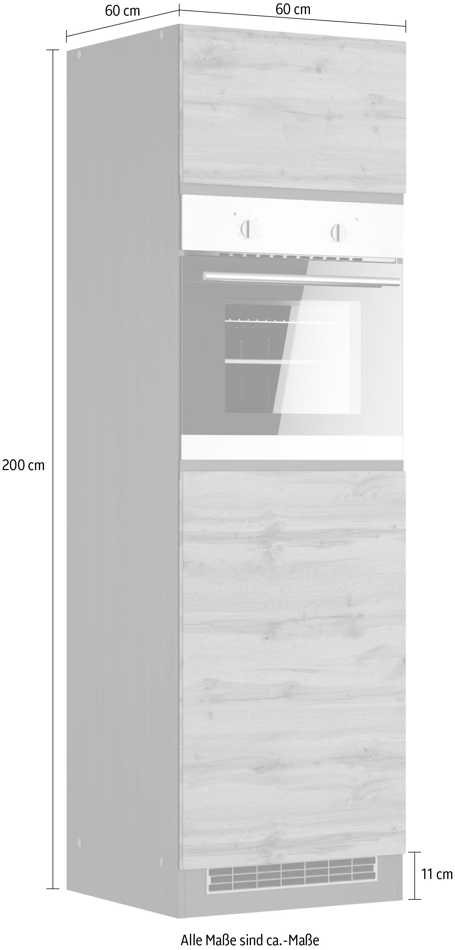 KOCHSTATION Backofenumbauschrank »KS-Riesa«, Breite 60 cm, MDF-Fronten