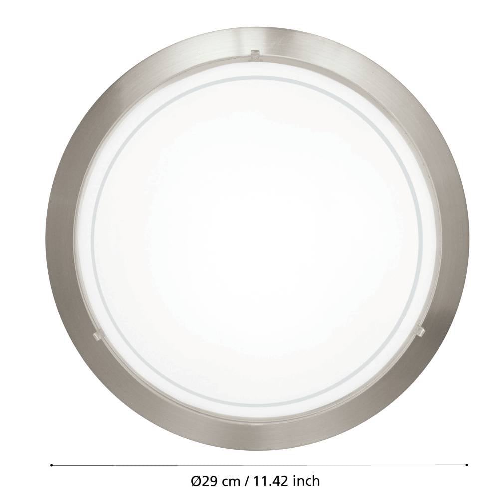 EGLO Deckenleuchte »PLANET 1 Deckenlampe, nickel-matt, Stahl, Glas, Küchenlampe, E27«, 1 flammig, Leuchtmittel E27 | ohne Leuchtmittel, Wohnzimmerlampe, Flurlampe, Esszimmer, Büro, zeitlos, 29x29x8,5cm