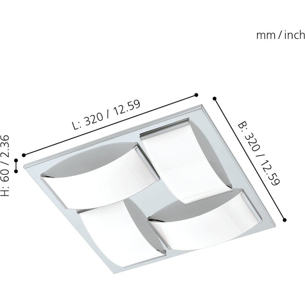 EGLO LED Deckenleuchte »WASAO1«, 4 flammig-flammig