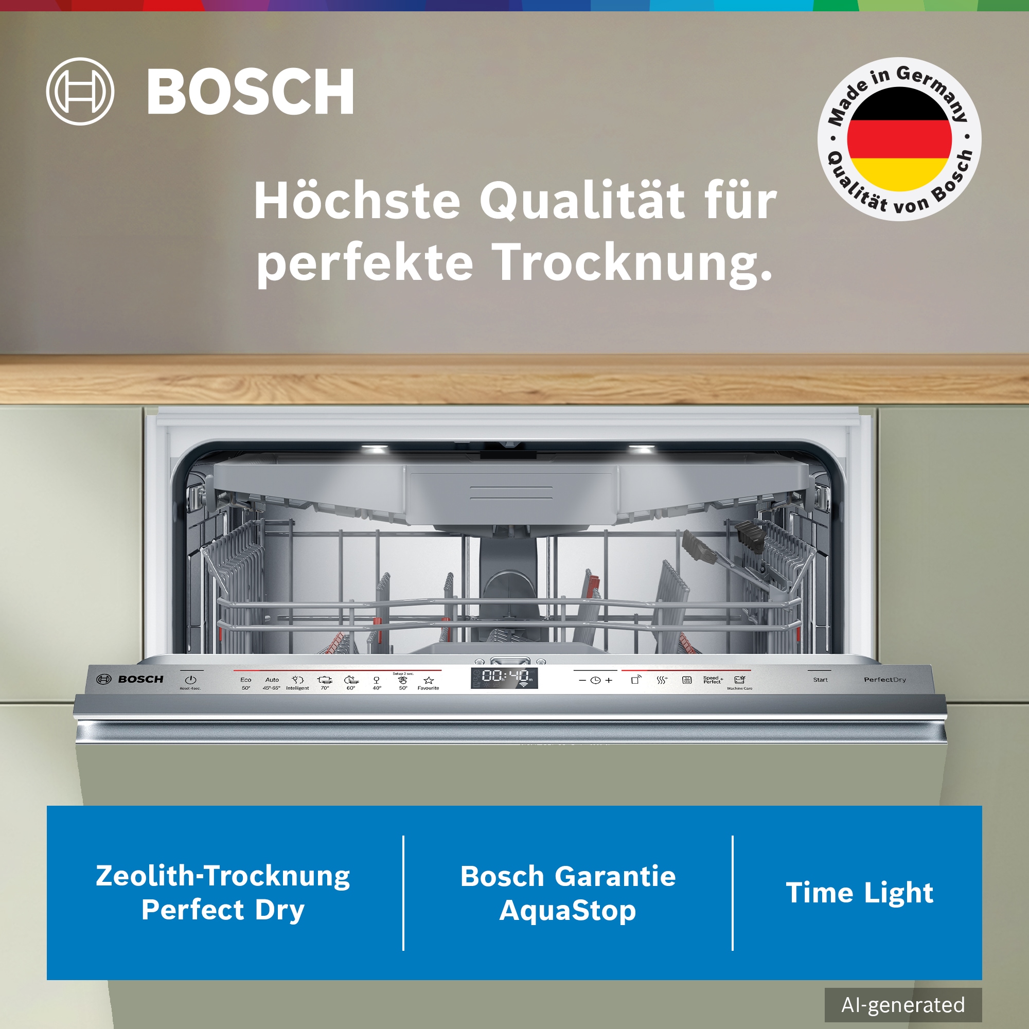 BOSCH vollintegrierbarer Geschirrspüler XXL, Serie 6 »SBV6ZCX16E« 14 Maßgedecke Hervorragendes Perfect Dry & flexible, leicht laufende Max Flex Körbe
