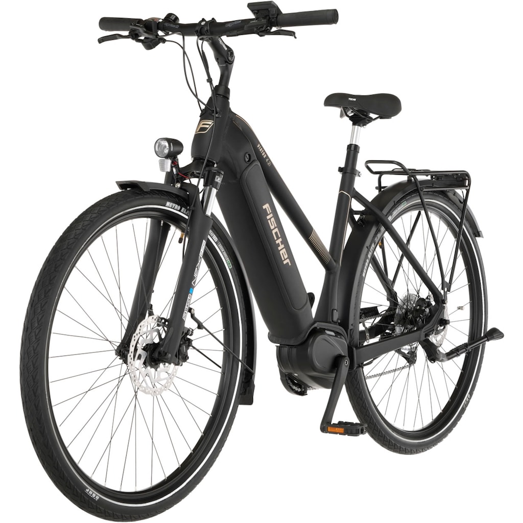 FISCHER Fahrrad E-Bike »VIATOR 4.2i Damen 50«, 9 Gang, Shimano, Acera, Mittelmotor 250 W, (mit Faltschloss)