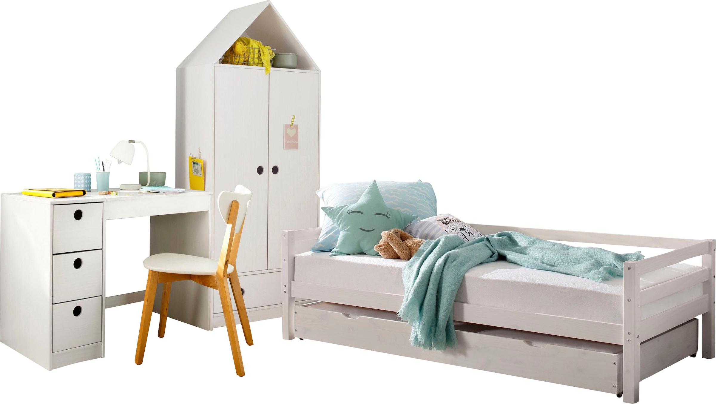 Jugendzimmer-Set »Alpi«, (Spar-Set, 3 St.), Daybed, Schreibtisch mit Stauraum und...