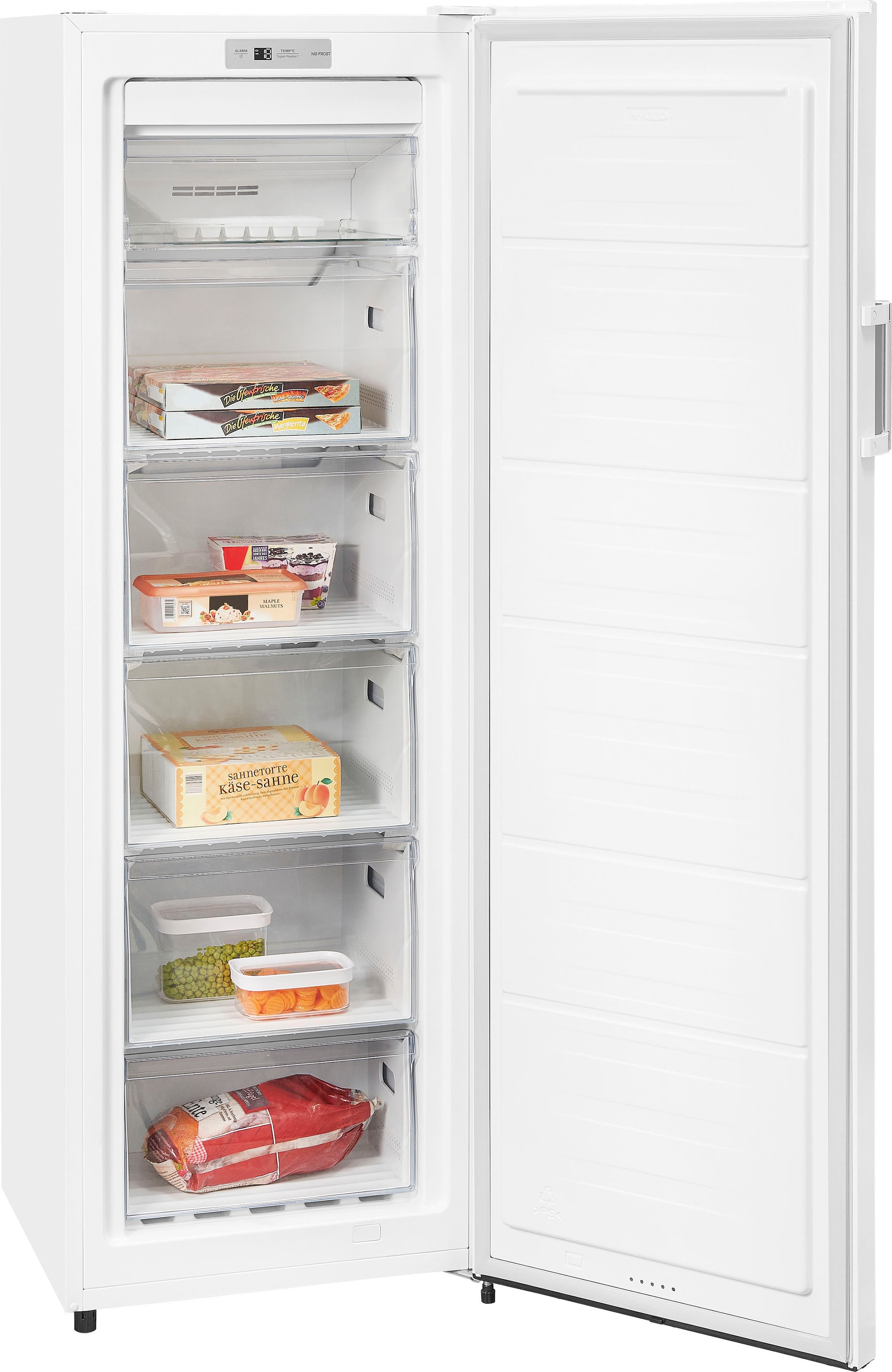 exquisit Gefrierschrank »GS271-NF-H-010E weiss«, 169,1 cm hoch, 55,9 cm breit, 194 L Volumen, NoFrost, Schnellgefrieren, 4 Sterne