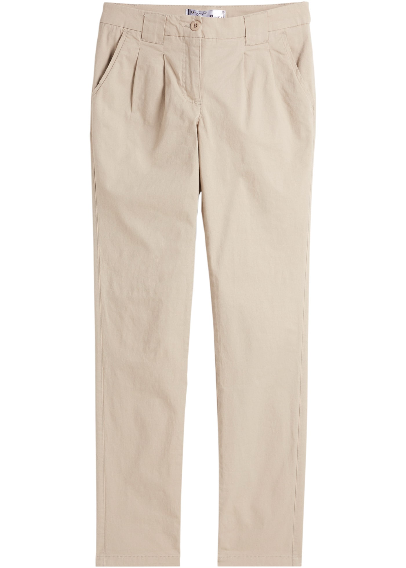 bonprix Chinohose  schmale Form, mit Bundfalten und praktischen Taschen