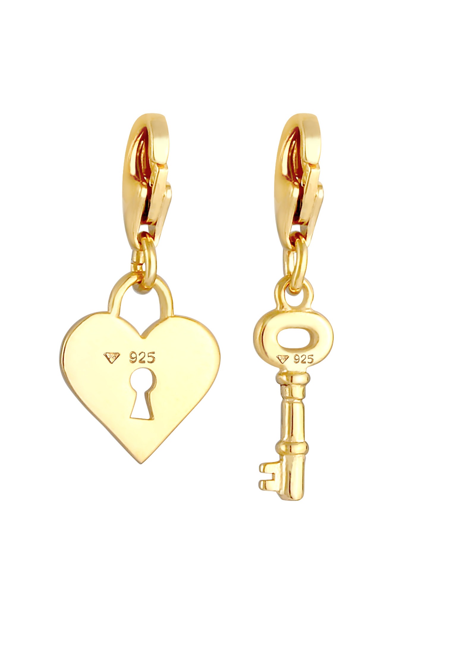Nenalina Charm-Einhänger »Charm Schloss Schlüssel Herz Liebe Verbunden (2 tlg) 925«