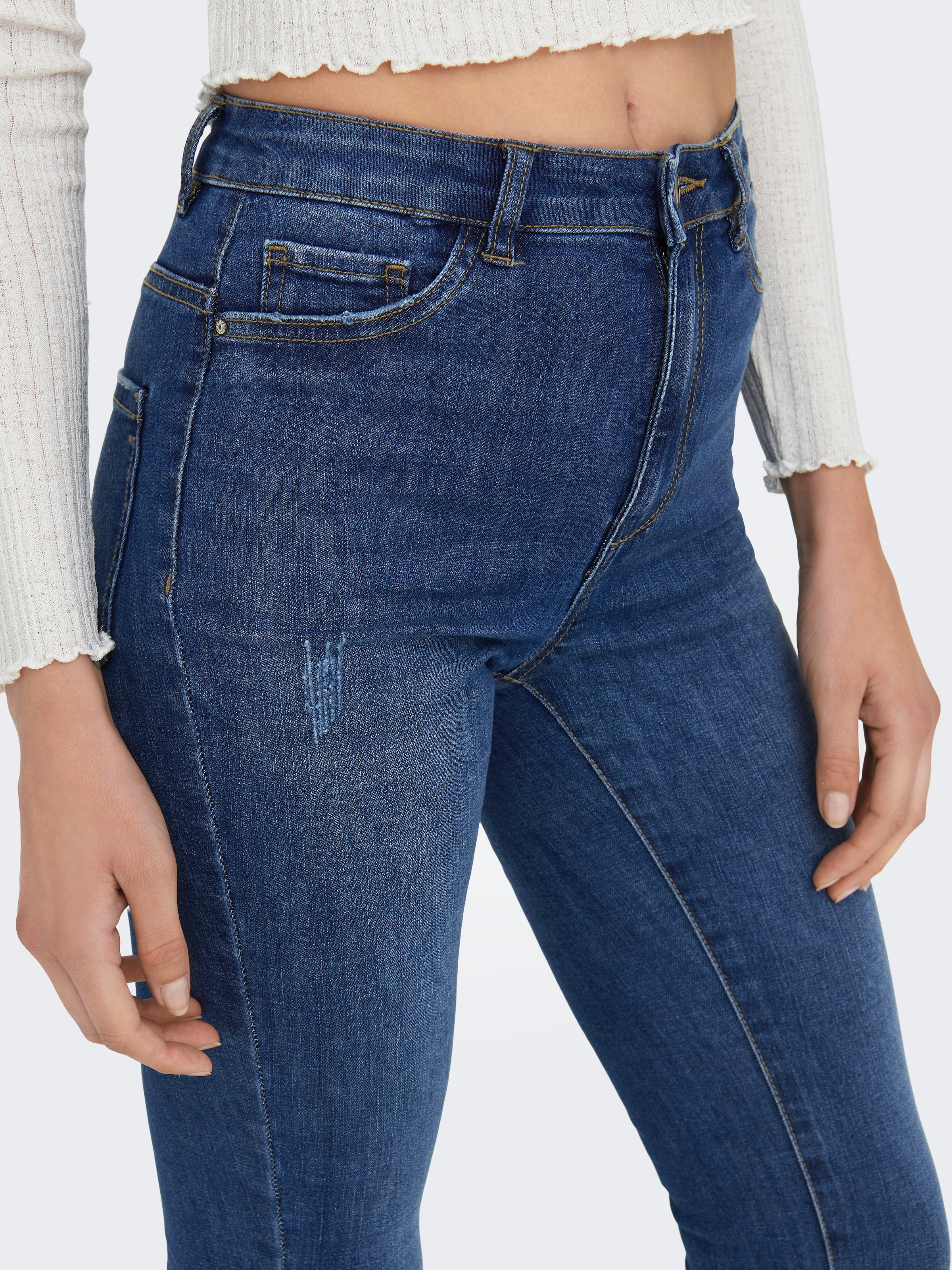 ONLY Skinny-fit-Jeans »ONLROSE – Skinny-Jeans mit hoher Taille und modischer Waschung« skinny fit, modisch, Denim, Baumwollmischung