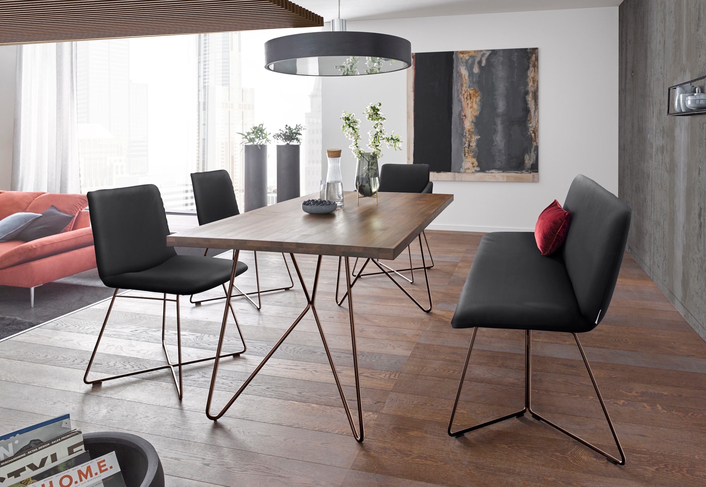 W.SCHILLIG Armlehnstuhl »jakob« () mit Drahtrohrgestell in Bronze pulverbeschichtet